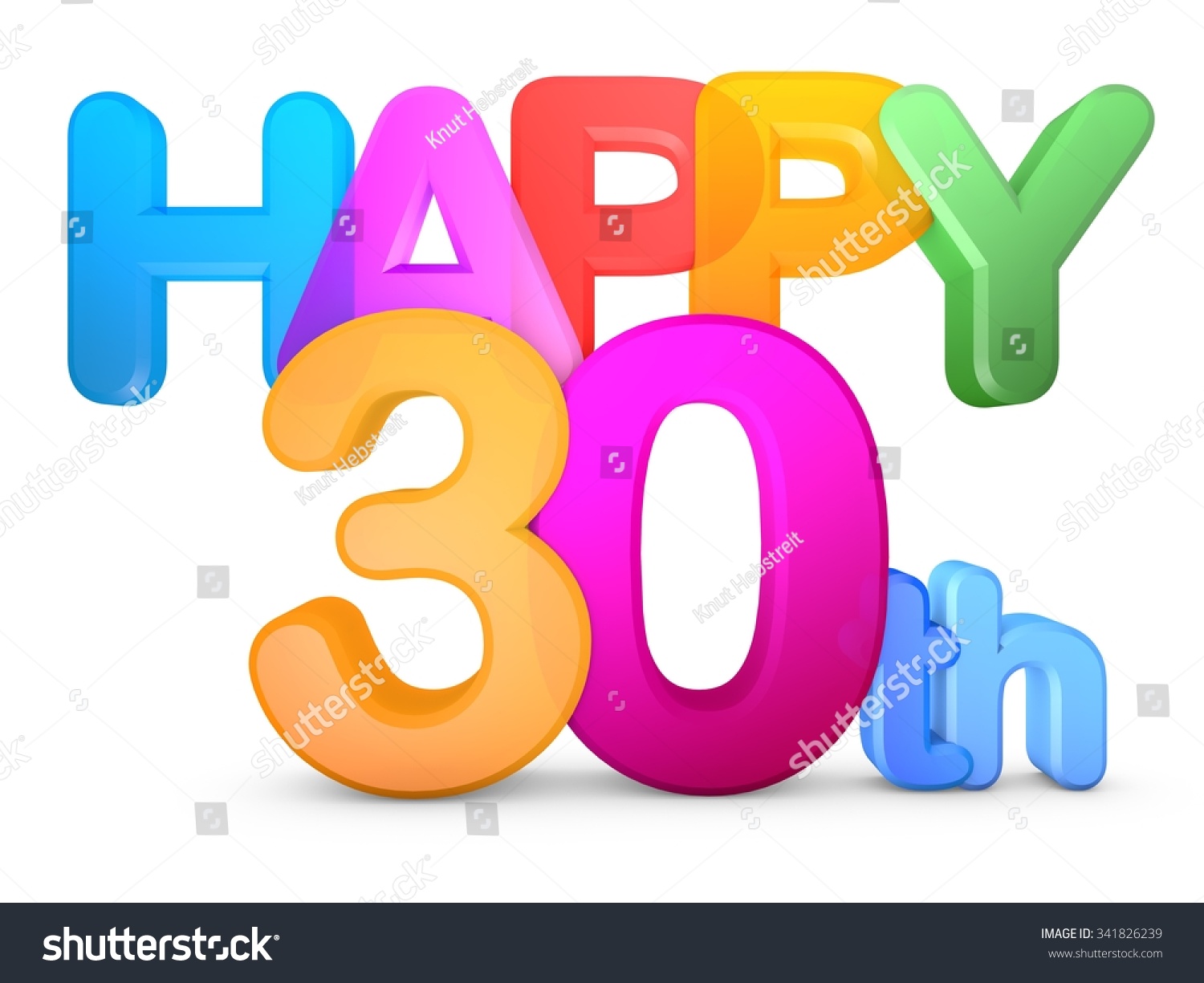 Happy 30th Title Big Letters Stock Illustration 341826239 - Shutterstock