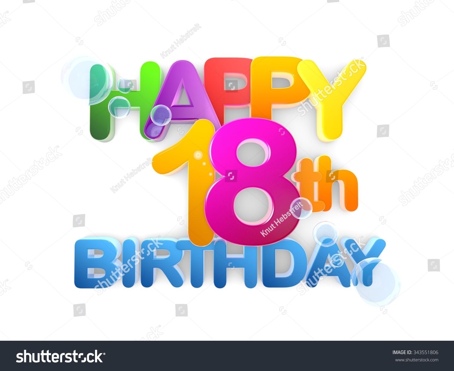 Happy 18th Title In Big Letters Light Stock Photo 343551806 : Shutterstock