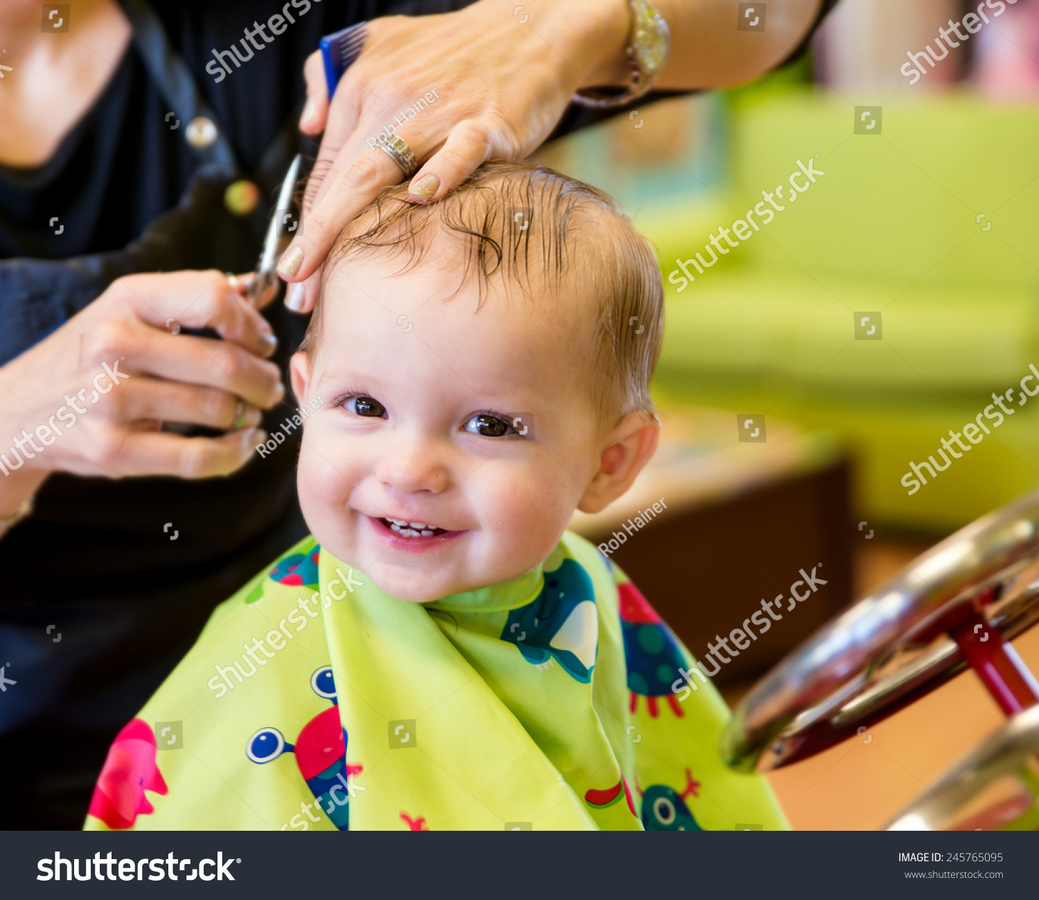 Happy Toddler Child Getting His First People Stock Image