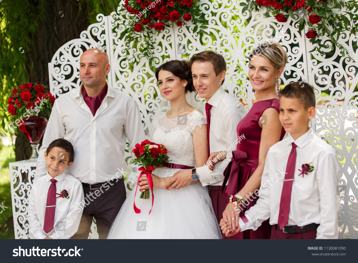 Happy Wedding Family Photo After Ceremony Stock Photo Edit Now