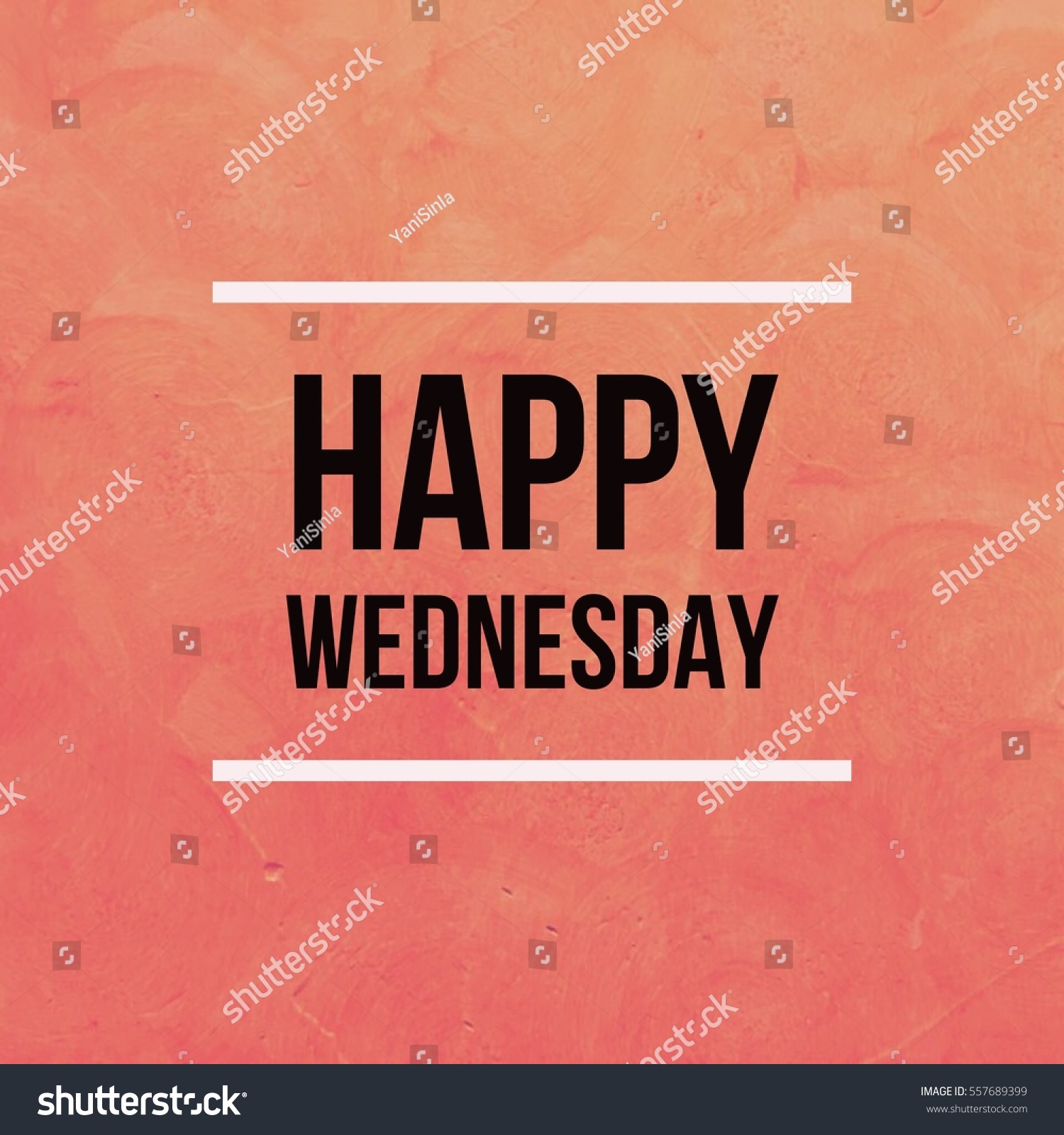 Happy Wednesday Word On Orange Wall Stock Illustration 557689399 ...