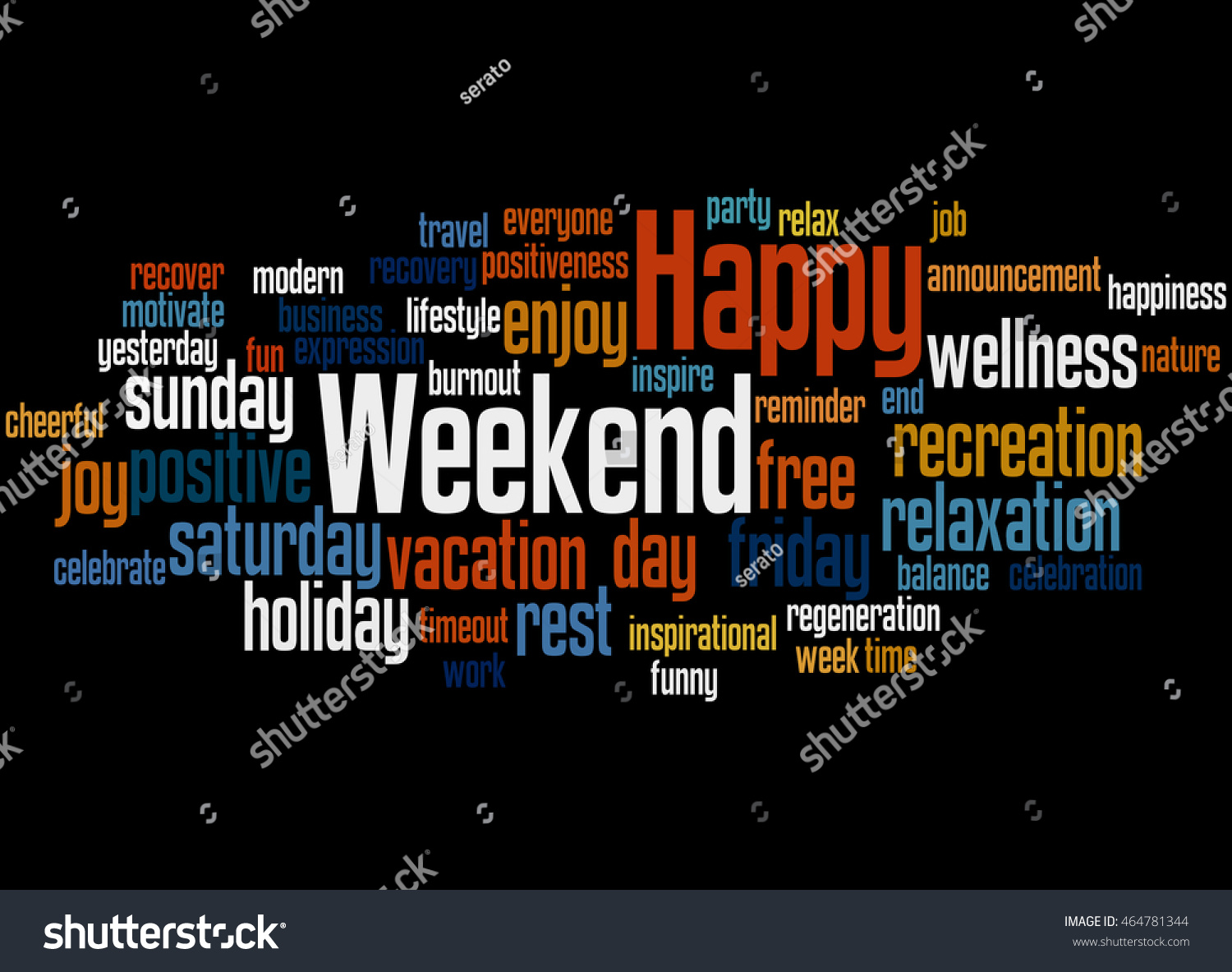 Happy Weekend Word Cloud Concept On Stock Illustration 464781344 ...