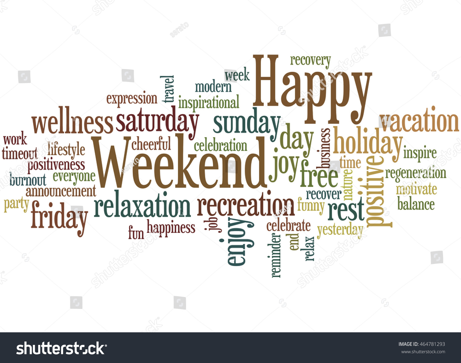 Happy Weekend Word Cloud Concept On Stock Illustration 464781293 ...