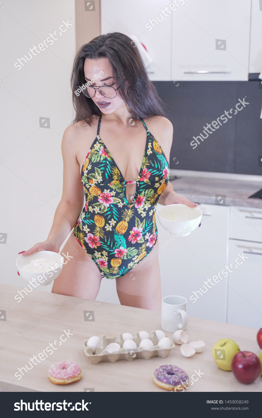 white bikini with green leaves