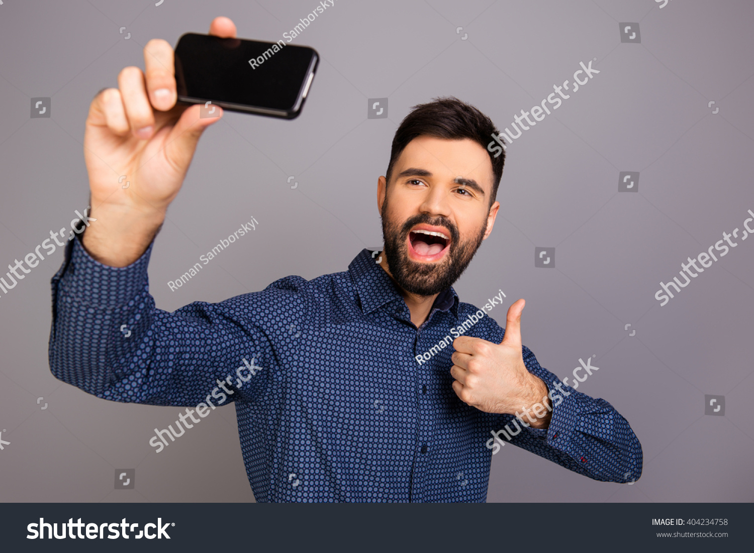 Happy Young Man Making Funny Selfie Stock Photo (Edit Now).