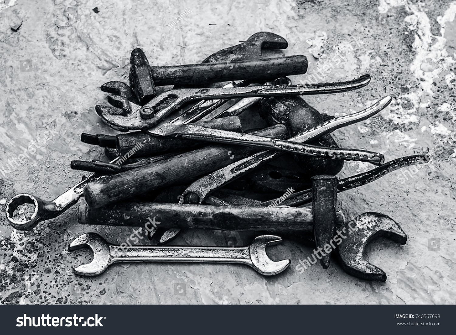 Hardware Tools On Rough Surface Stock Photo 740567698 | Shutterstock
