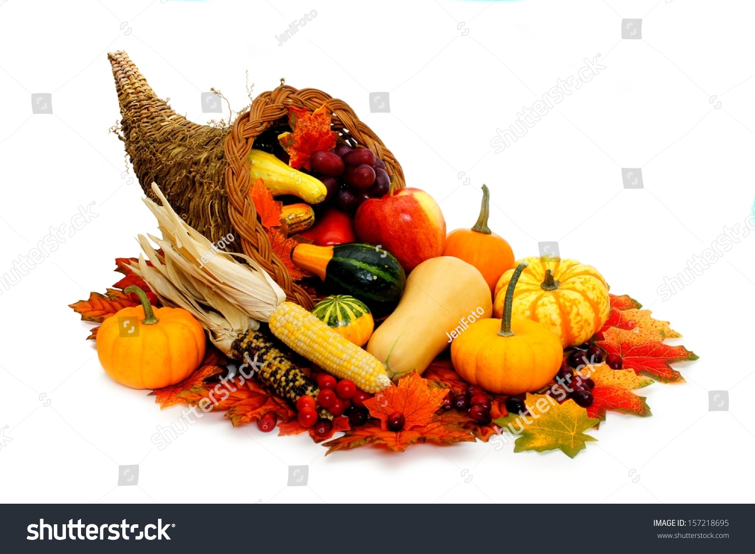 Harvest Thanksgiving Cornucopia Filled Vegetables On Stock Photo (Edit ...
