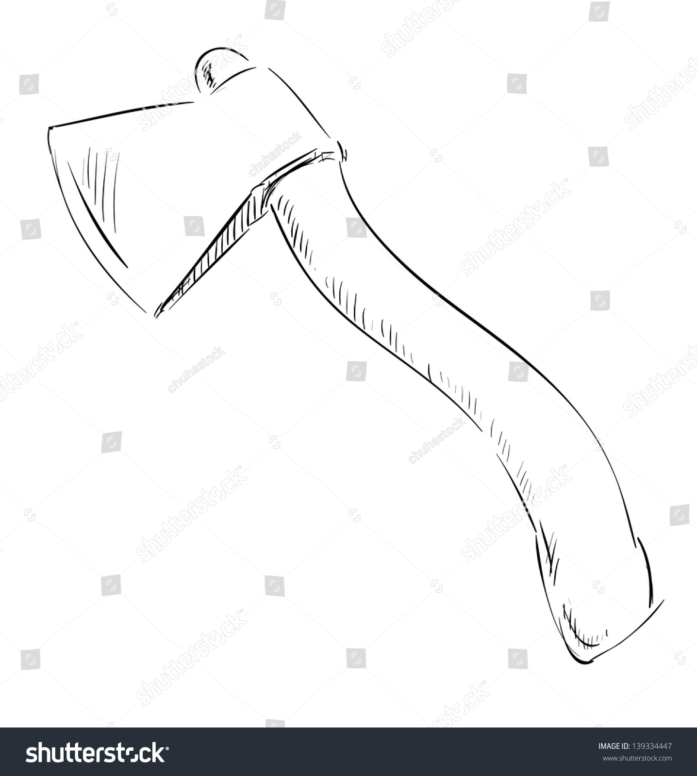 Hatchet Hand Drawing Sketch Illustration Stock Illustration 139334447 ...