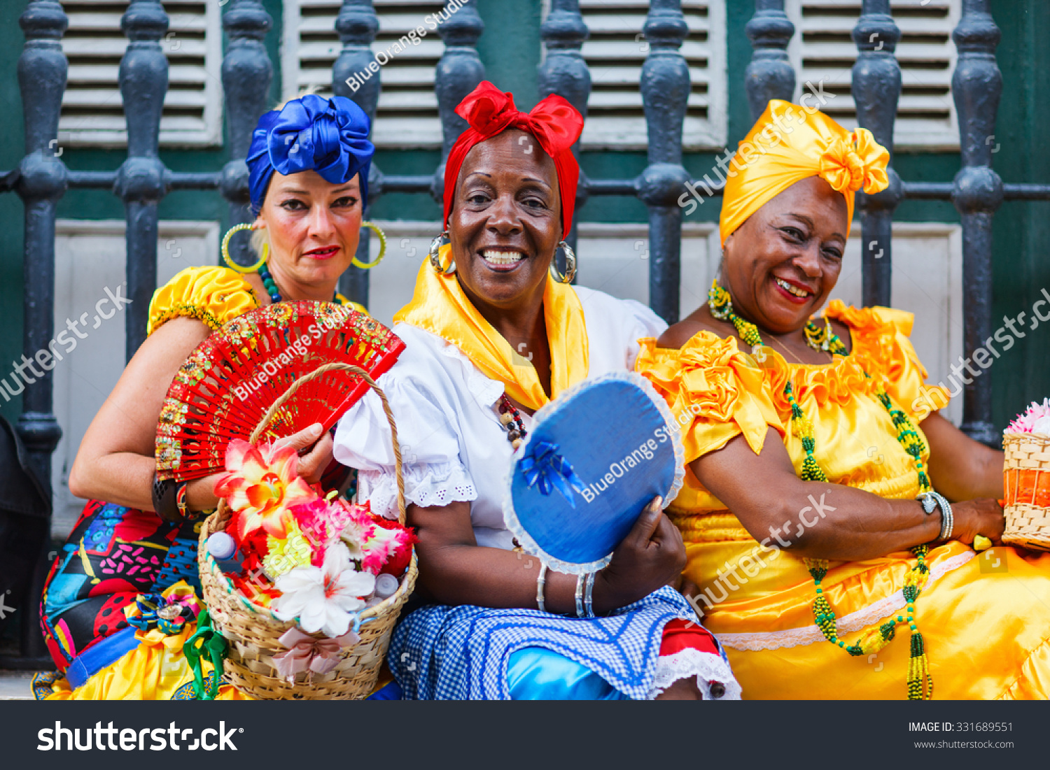 Havana, Cuba - July 17, 2013: Cuban Ladies Dressed In Typical Clothes ...