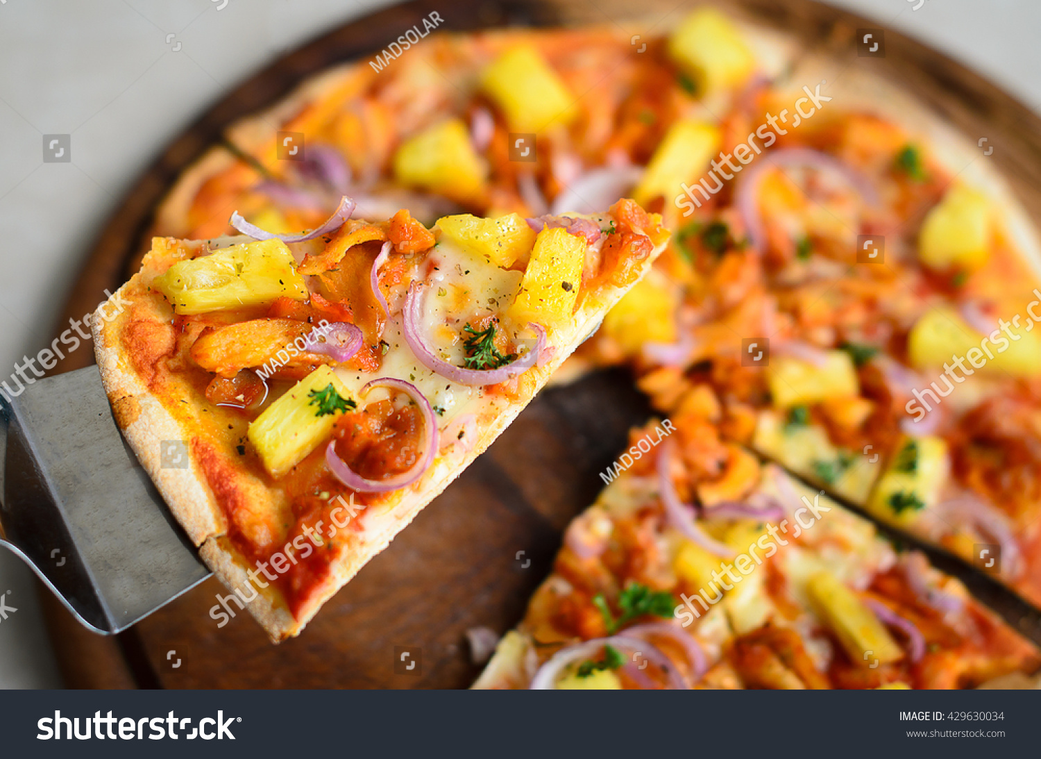 Hawaiian Chicken Bbq Italian Pizza On Stock Photo Edit Now 429630034