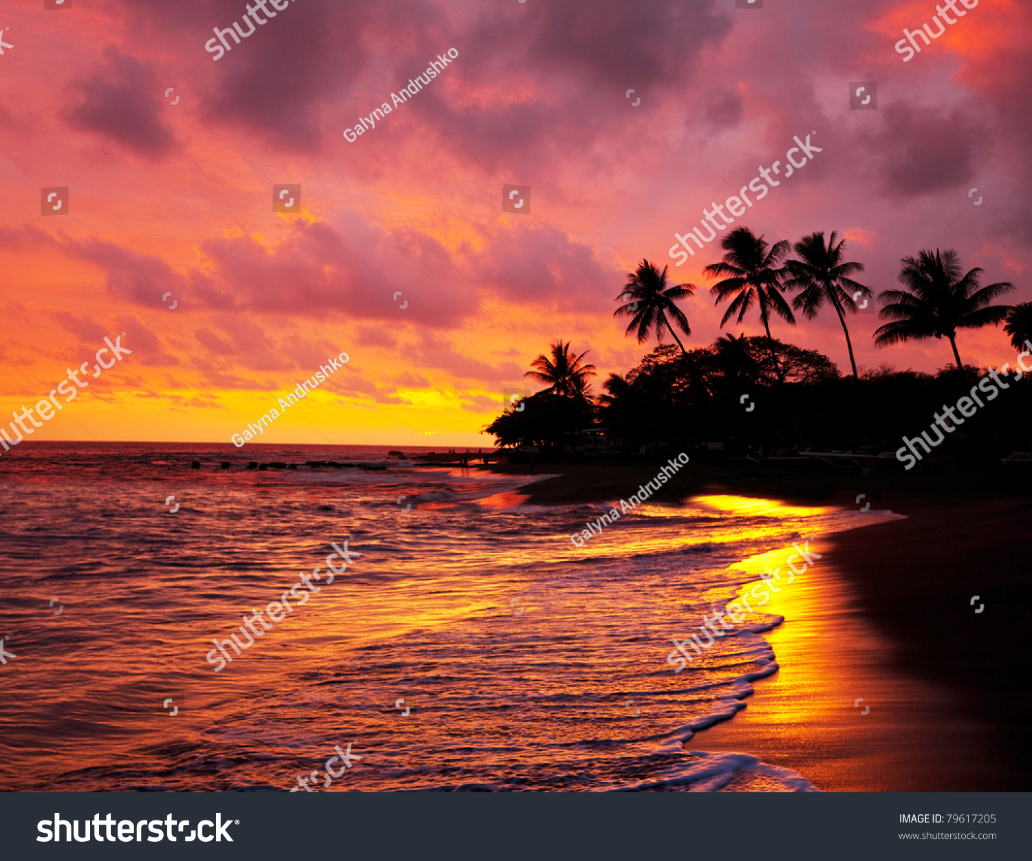 Hawaiian Sunset Stock Photo 79617205 : Shutterstock