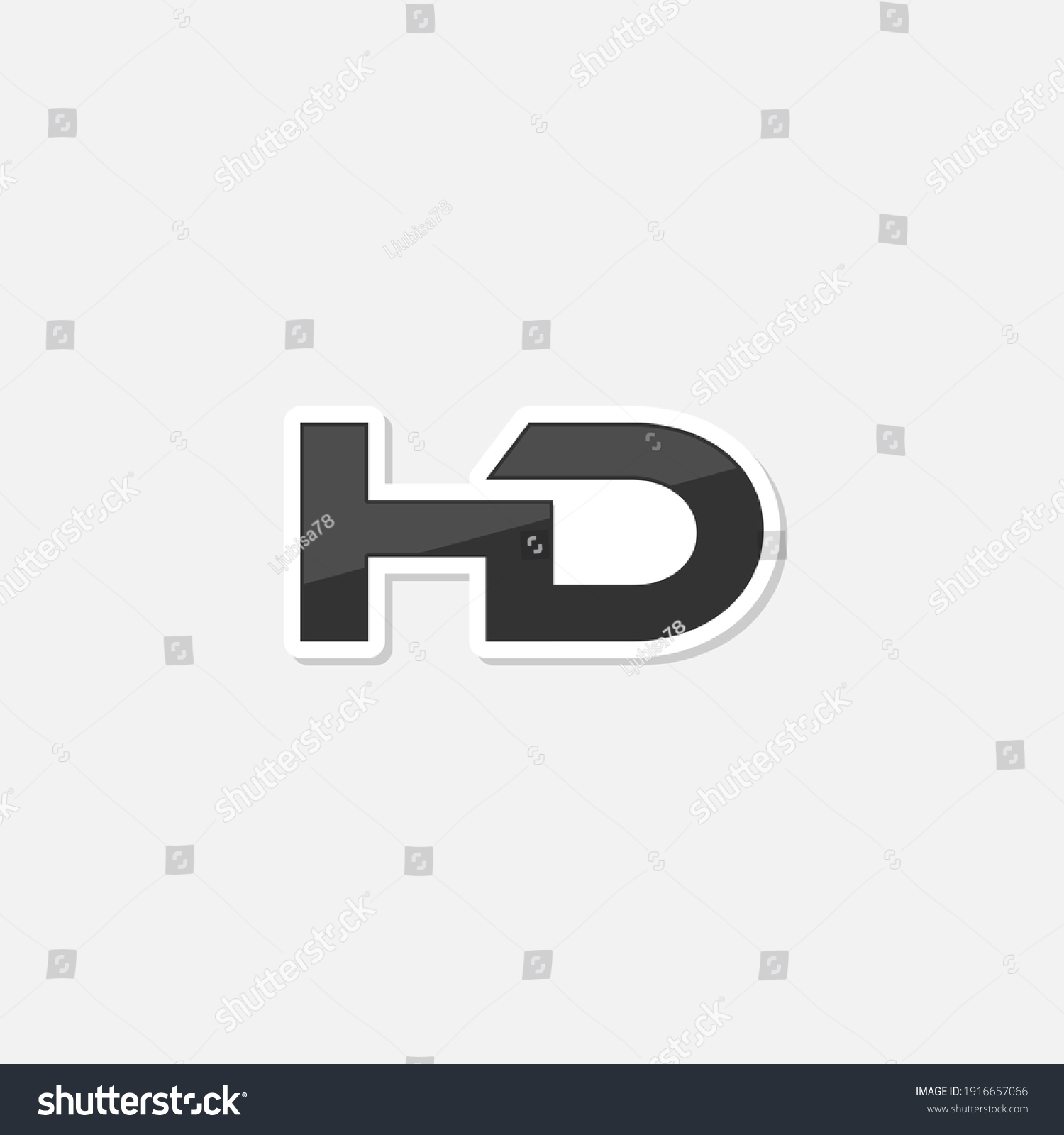 Hd Letter Linked Logo Sticker Stock Illustration 1916657066 | Shutterstock