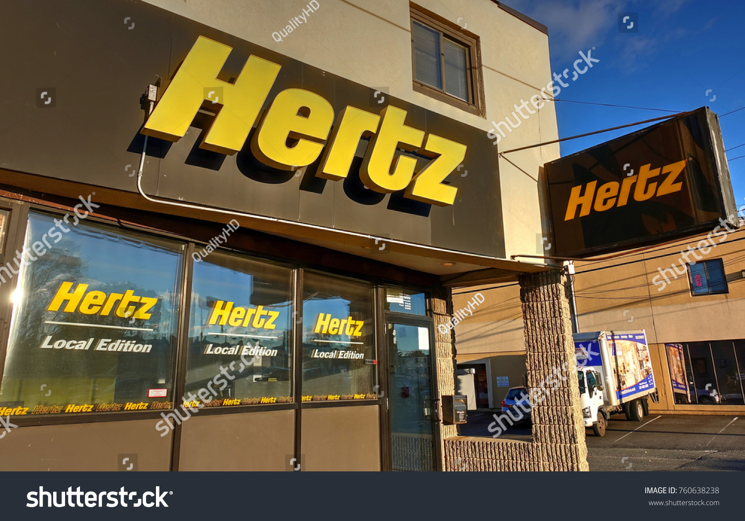 Hdr Image Hertz Rental Car Agency Stock Photo Edit Now