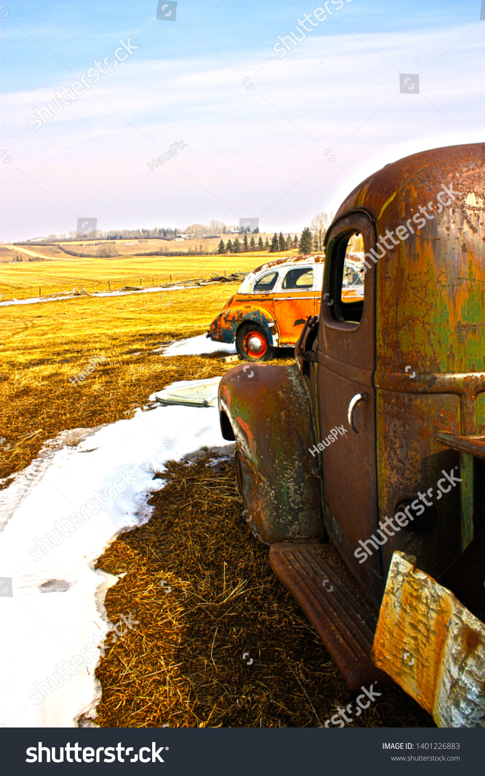 Hdr Image Vintage Old Cars Trucks Stock Photo Edit Now 1401226883