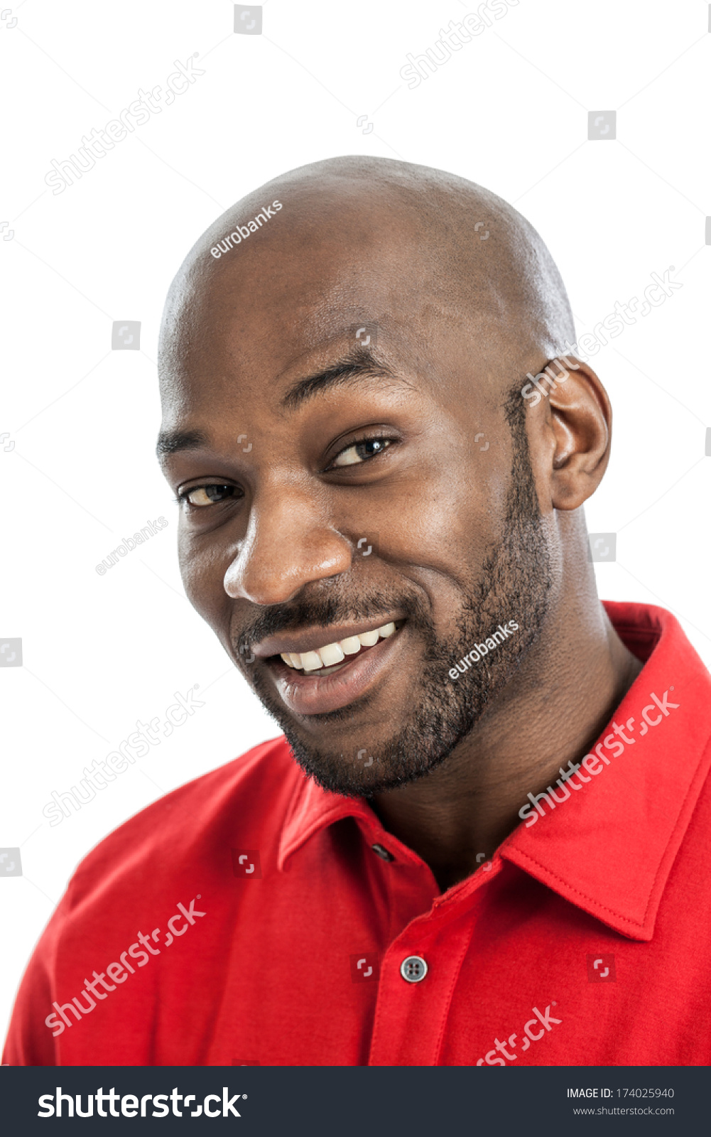 Head And Shoulders Close Up Portrait Of A Handsome Black Man In Late ...