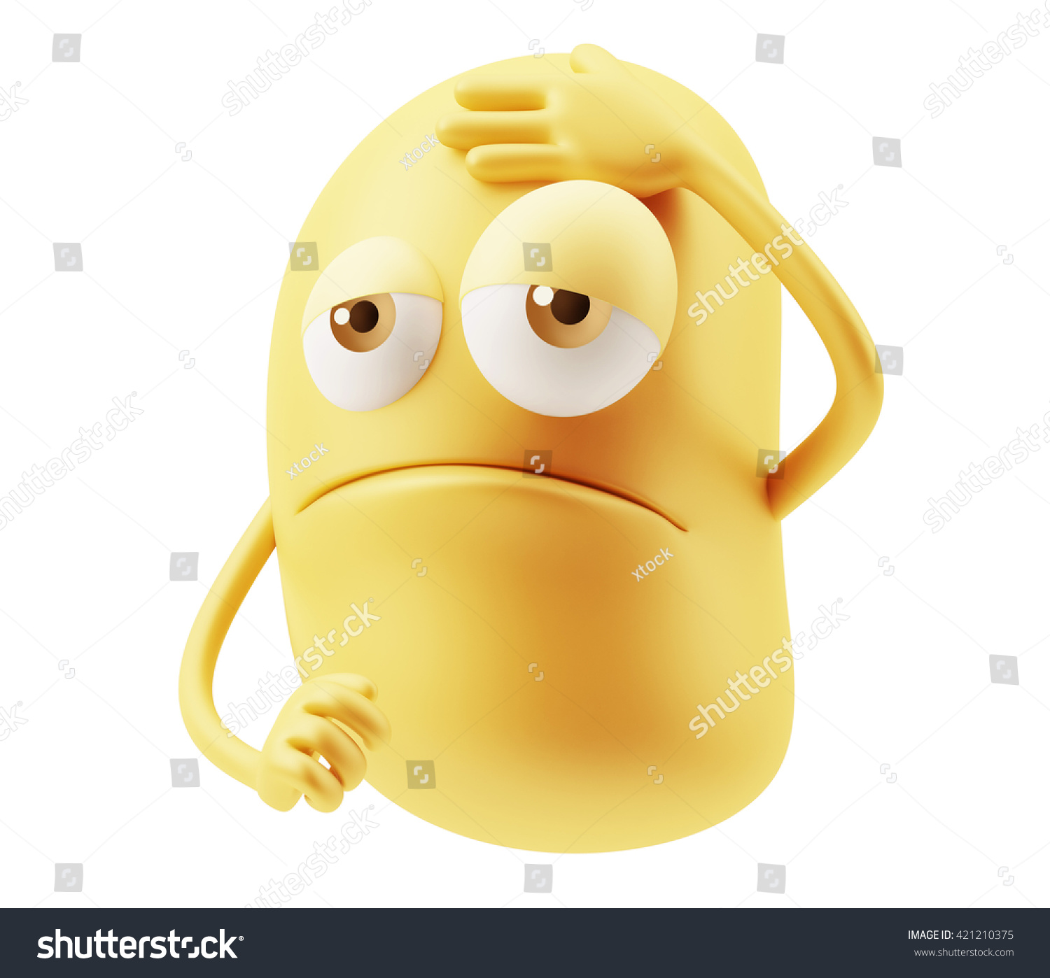 Headache Emoticon Character Face Expression 3 D Stock Illustration ...