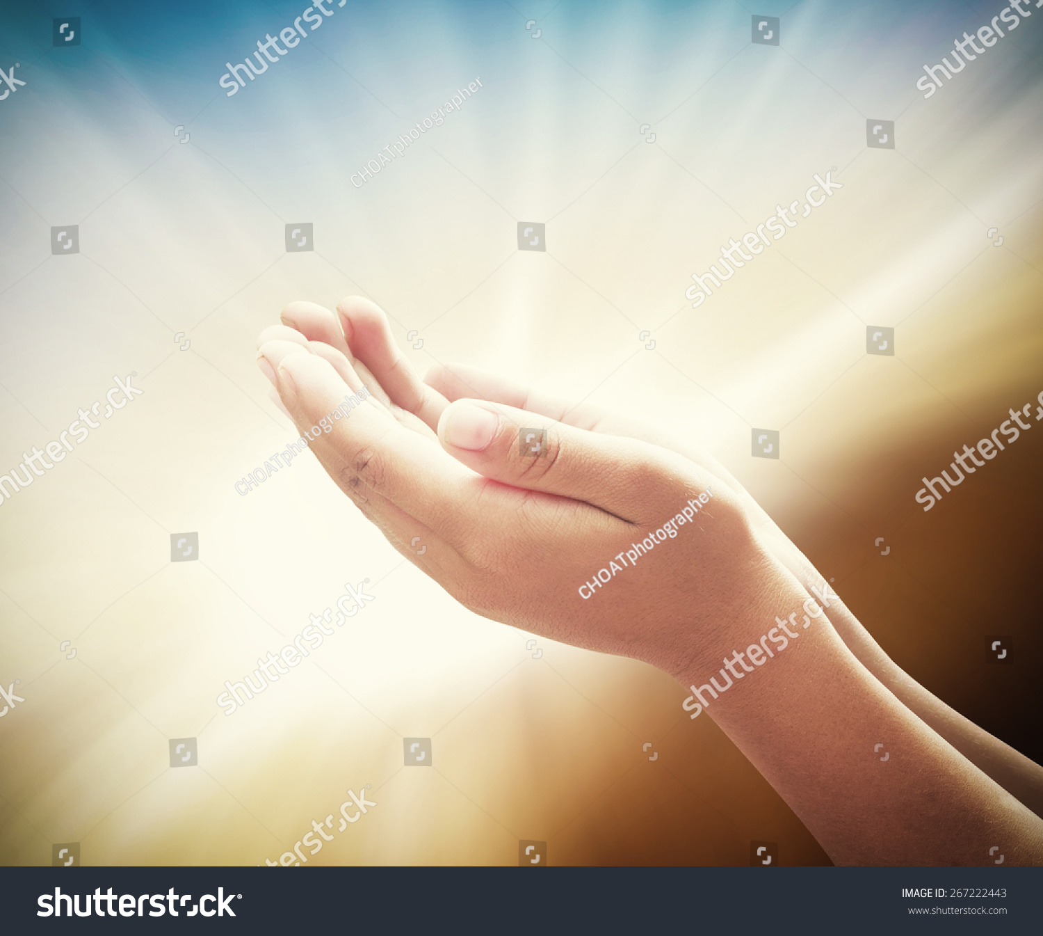 Healing Amazing Light - Human Healer With Hands Open Palm Up Surrounded ...