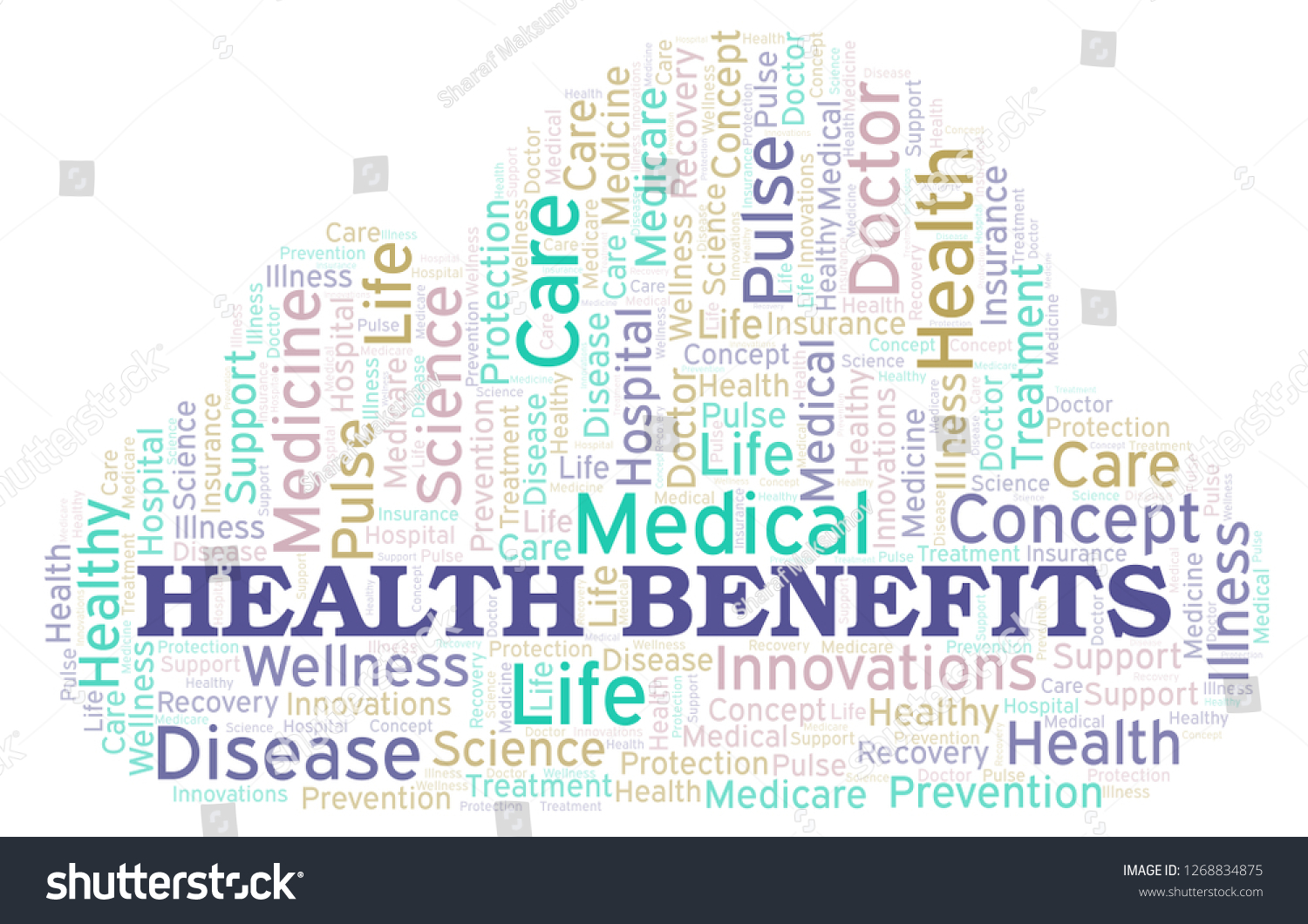 Health Benefits Word Cloud Stock Illustration 1268834875 | Shutterstock