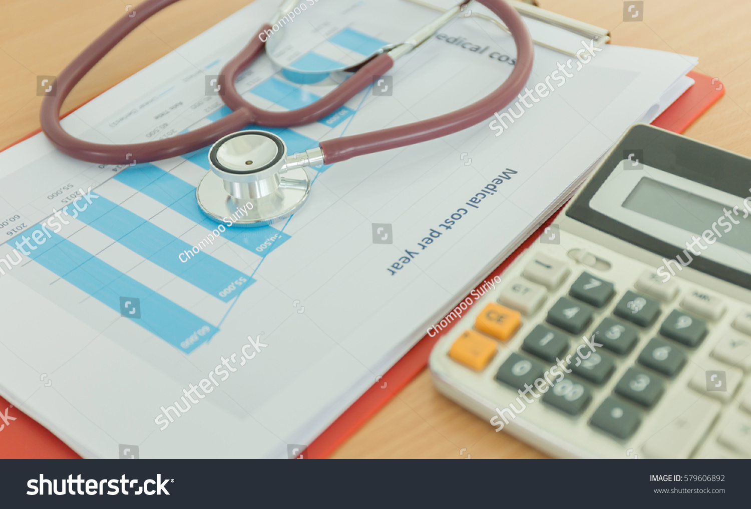 Health Care Costs Stethoscope Calculator Symbol Stock ...