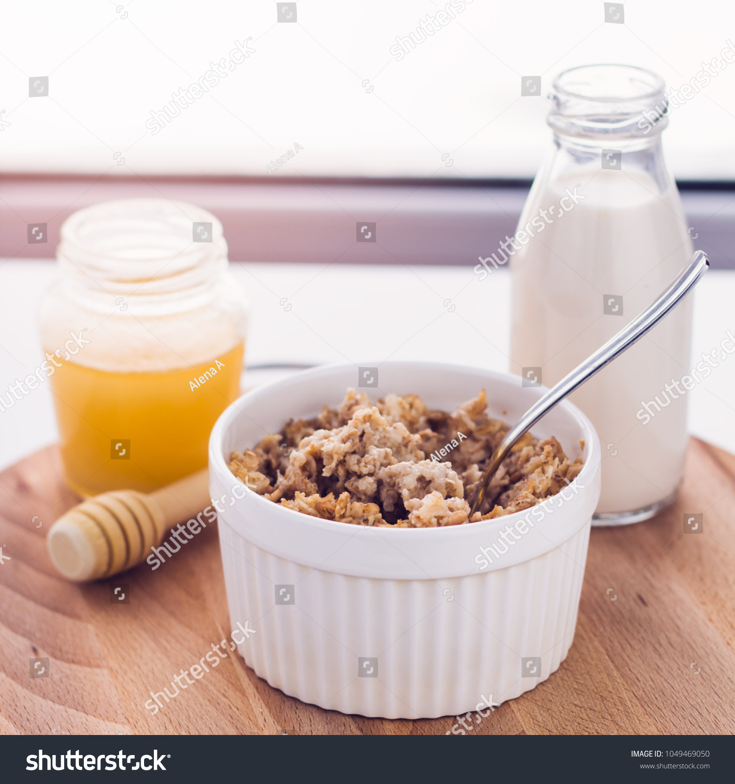 cereal in milk bottle