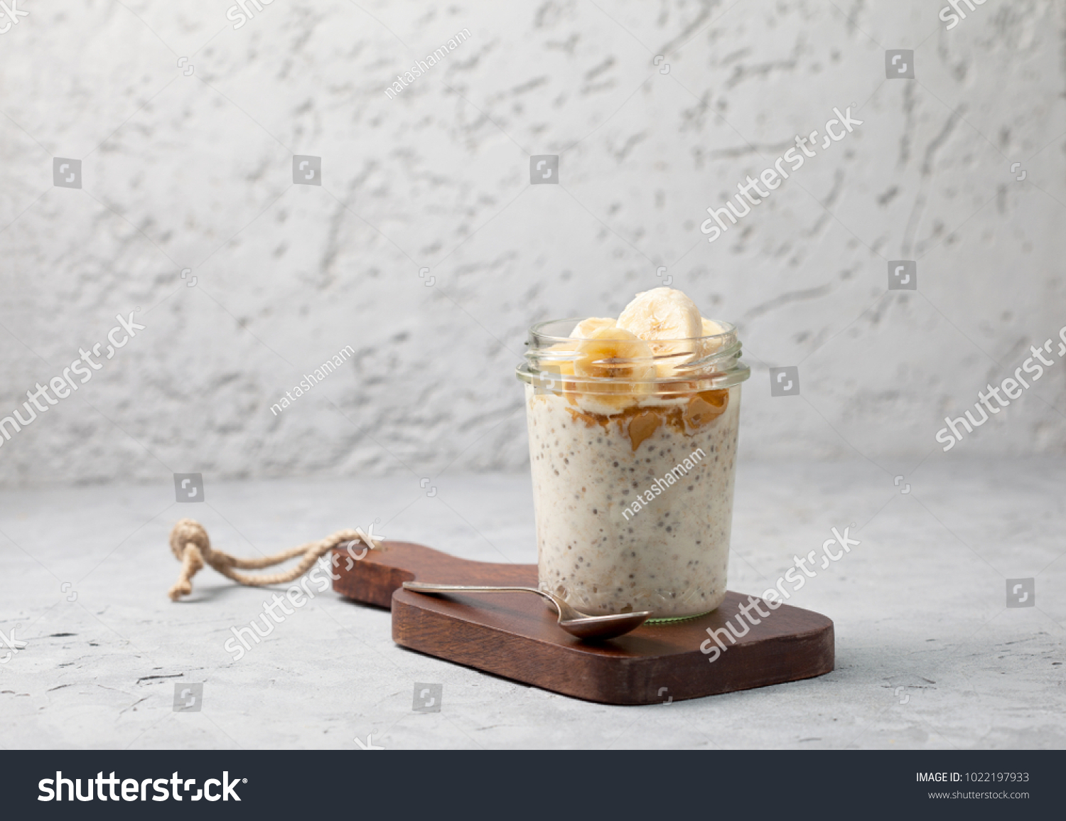 Healthy Diet Breakfast Overnight Oatmeal Chia Stock Photo Edit Now 1022197933