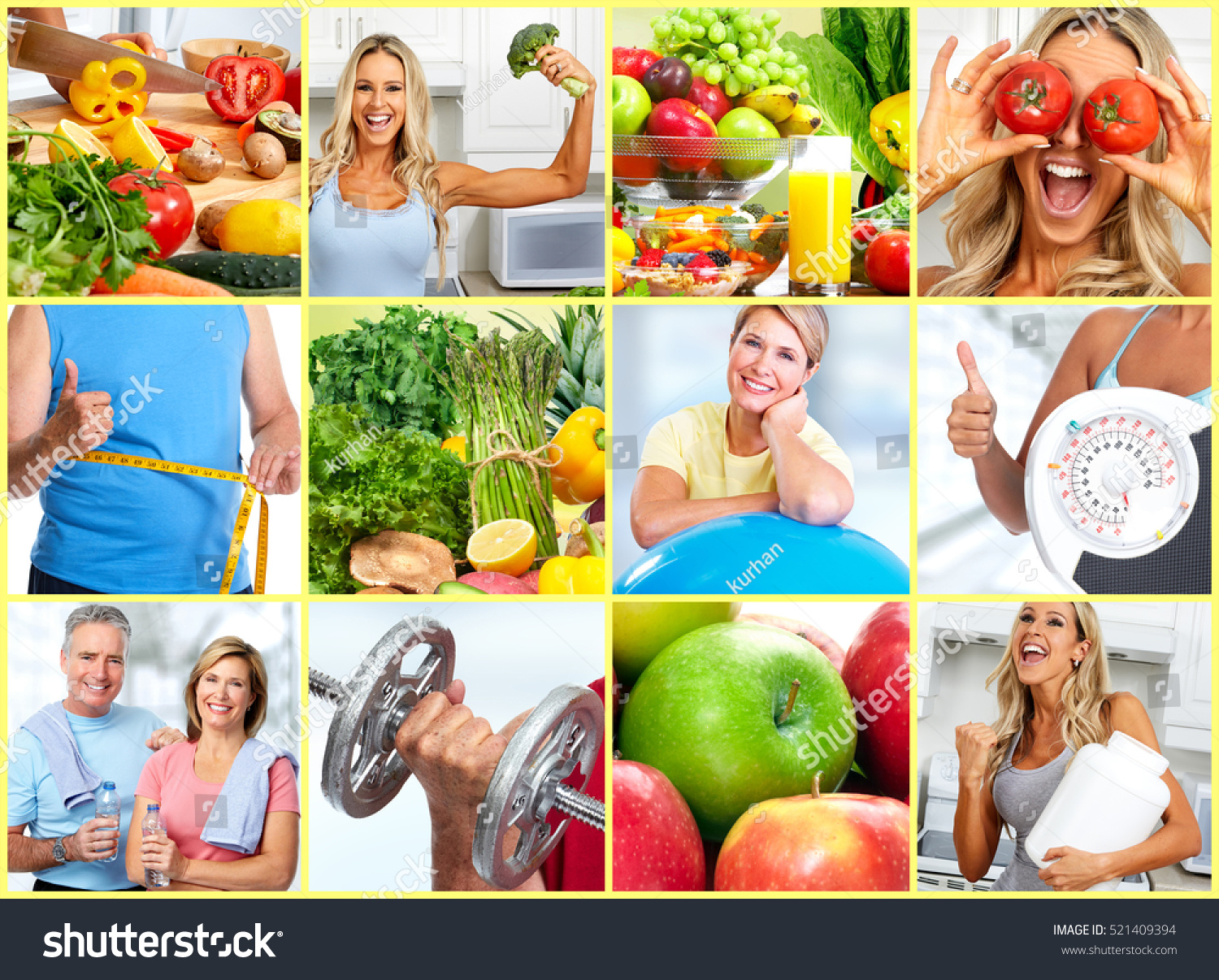 Healthy Fitness People Set Stock Photo (Edit Now) 521409394