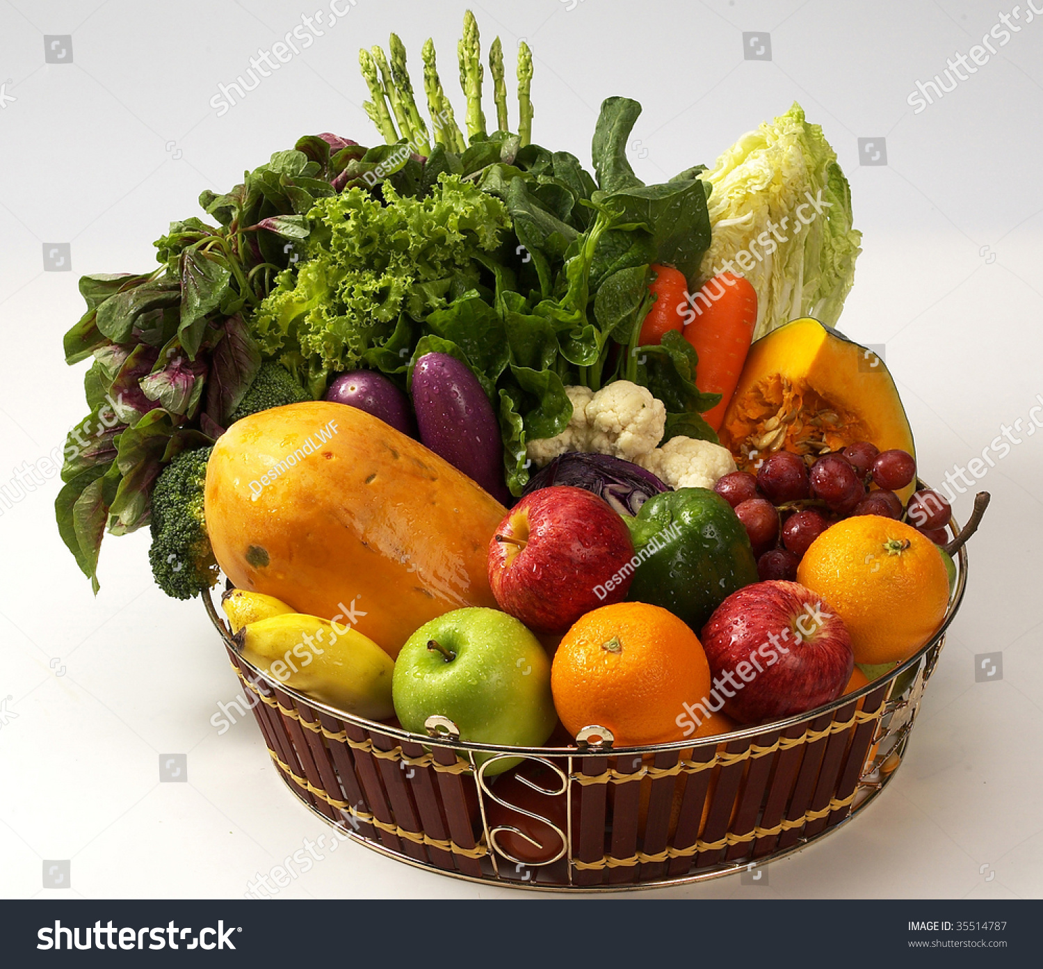 Healthy Foodbaskets Veges N Fruits Stock Photo 35514787 - Shutterstock