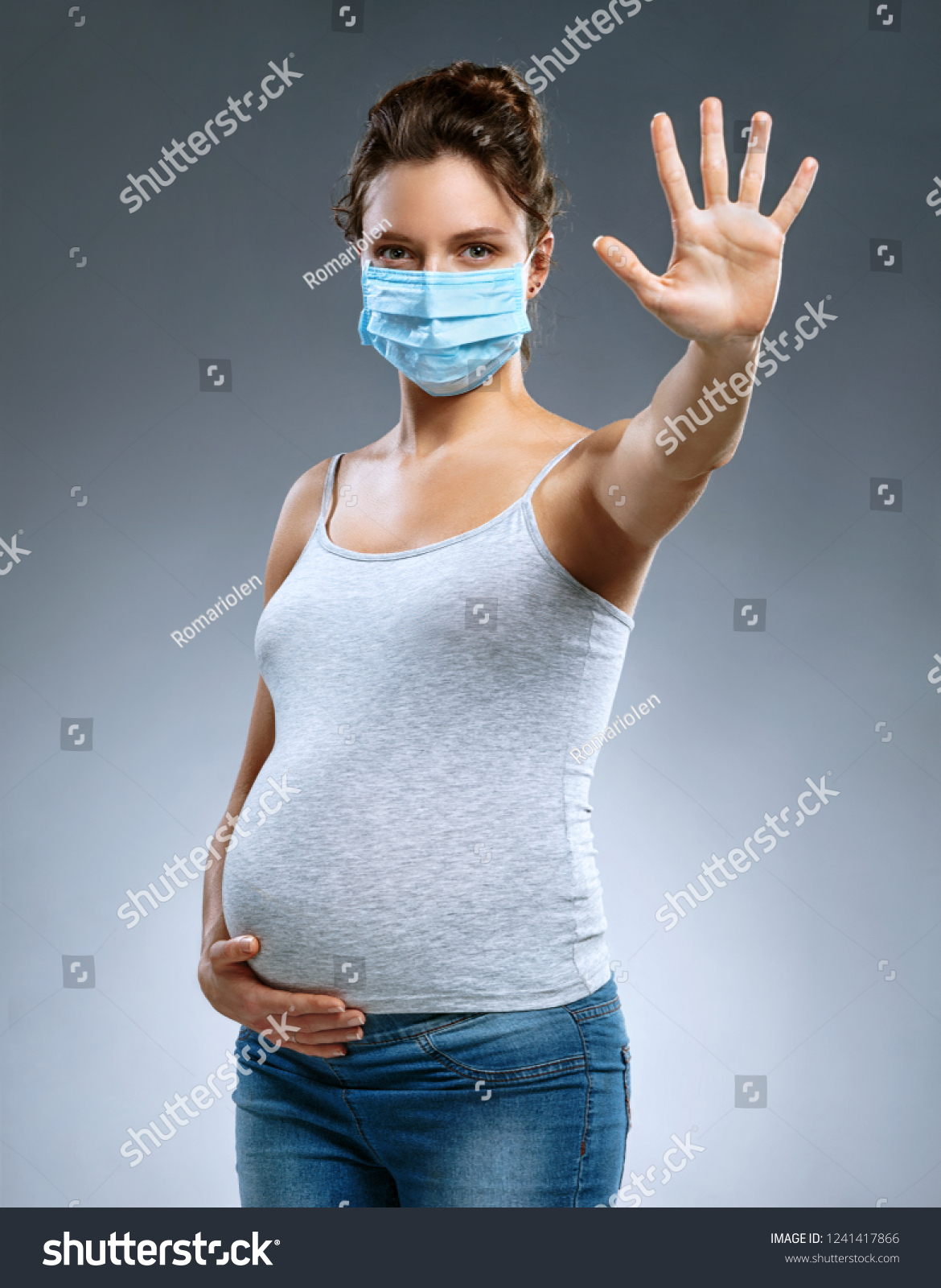 Download Healthy Pregnant Woman Protective Mask Against Stock Photo Edit Now 1241417866 PSD Mockup Templates