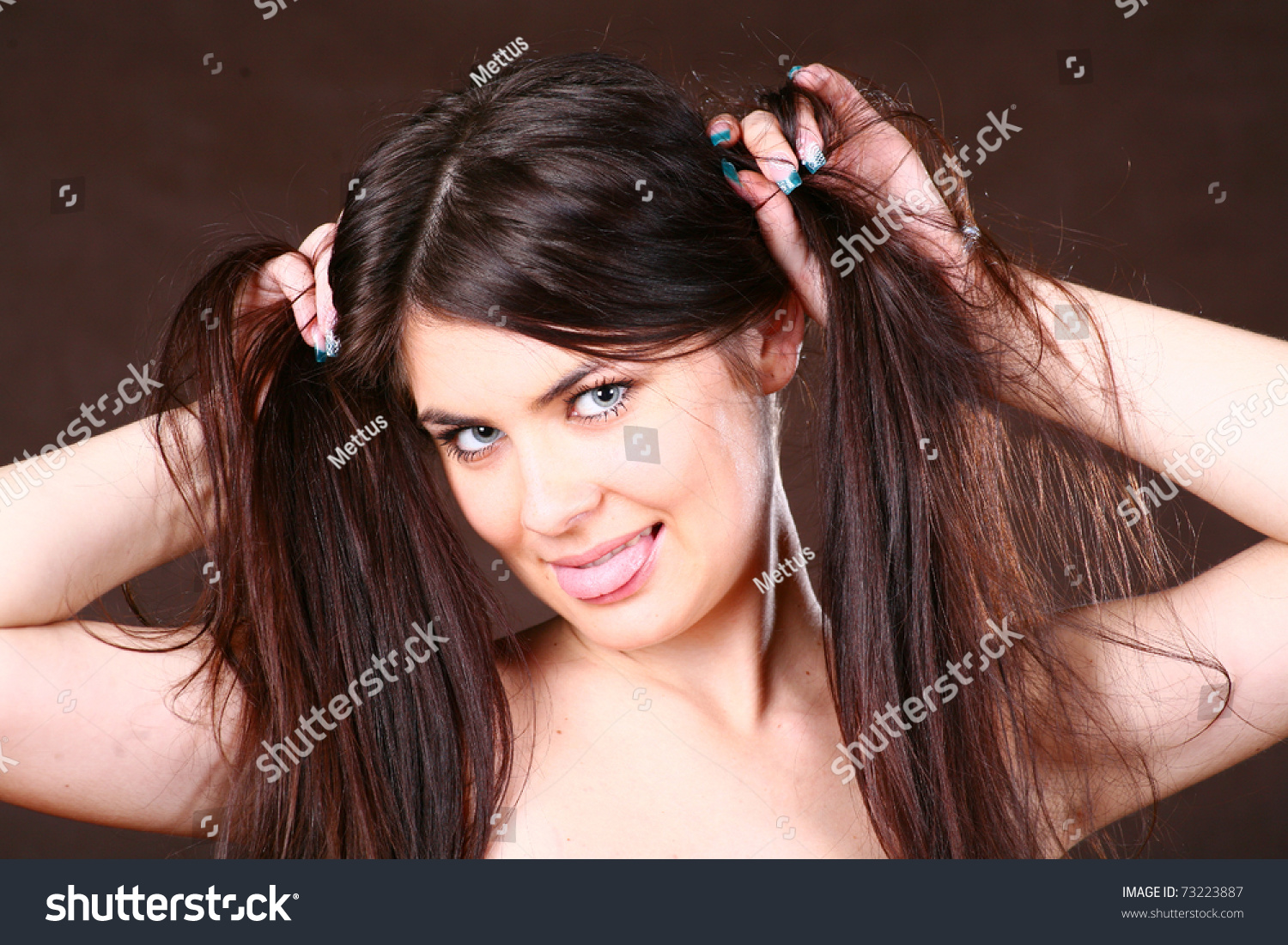 Healthy Thick Straight Hair Young Beautiful Stock Photo Edit Now