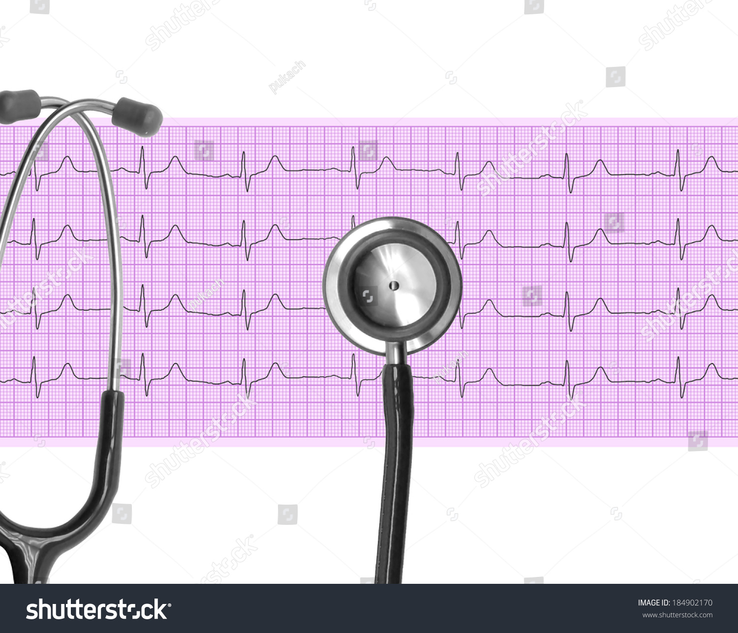 Heart Analysis Electrocardiogram Graph Ecg Stethoscope Stock Photo ...