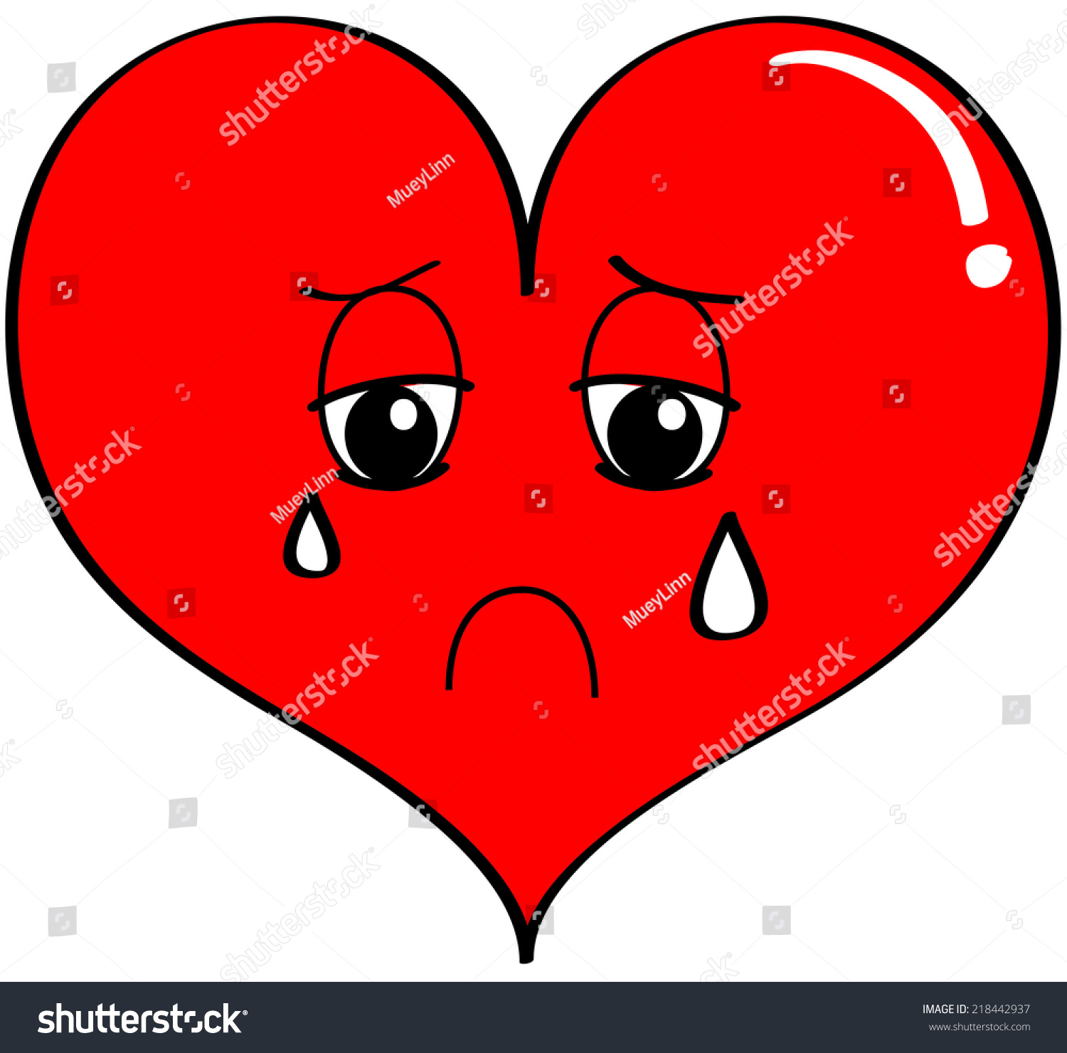 Heart Face Sad Stock Illustration 218442937 - Shutterstock