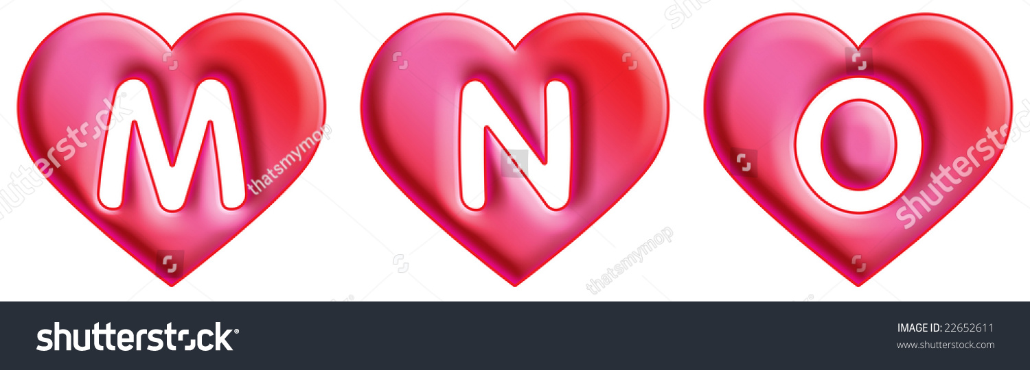 Royalty Free Stock Illustration Of Heart Font Letters M N O Stock