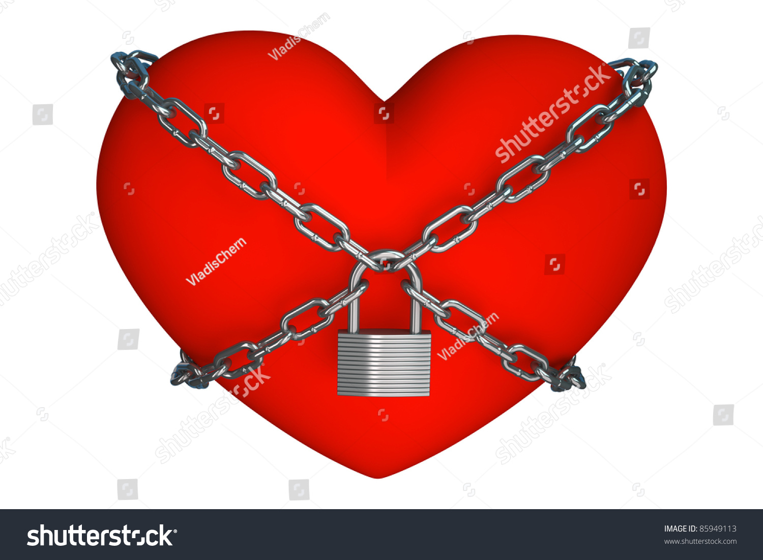 Heart Closed Lock Stock Illustration 85949113 - Shutterstock