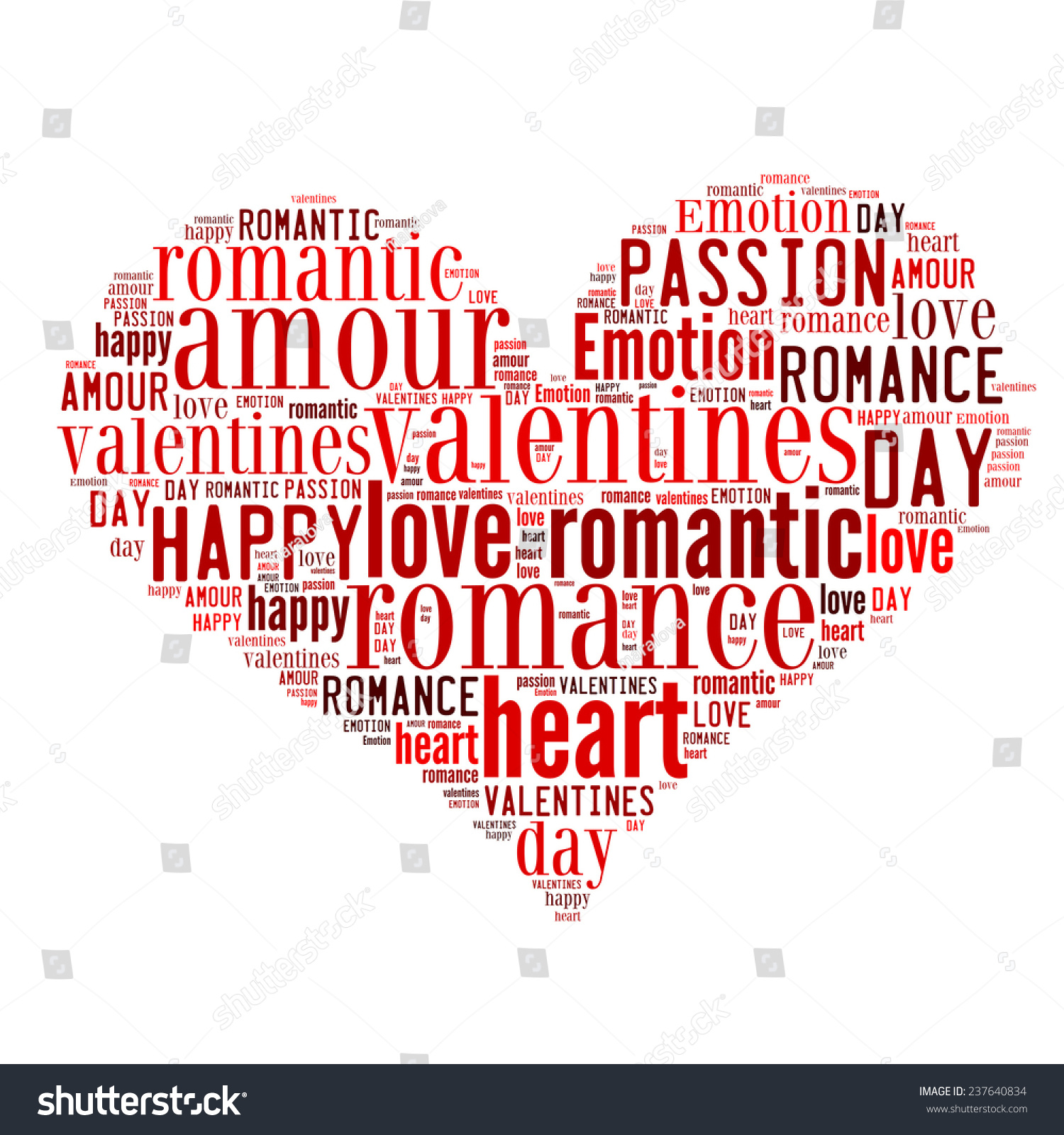 heart made words valentines day design stock illustration 237640834