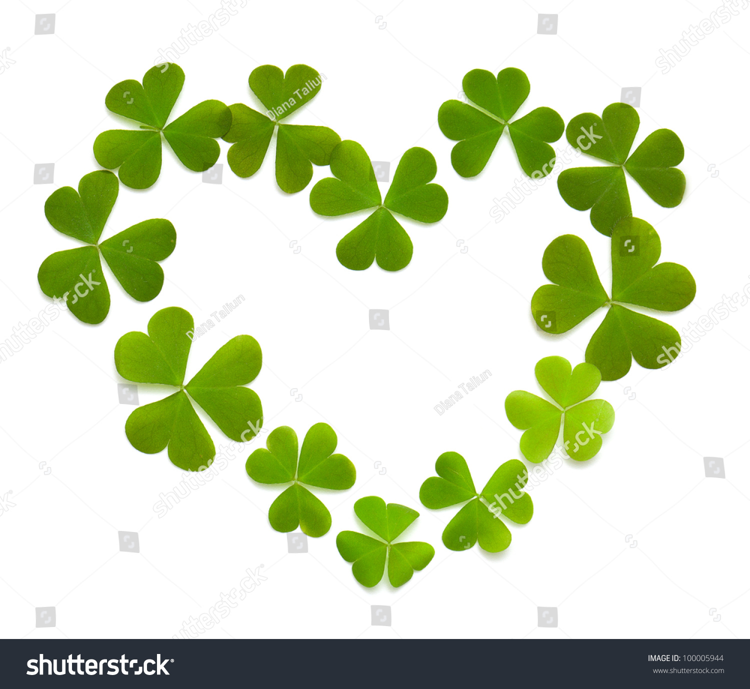 Heart Made Of Clover Isolated On White Stock Photo 100005944 : Shutterstock