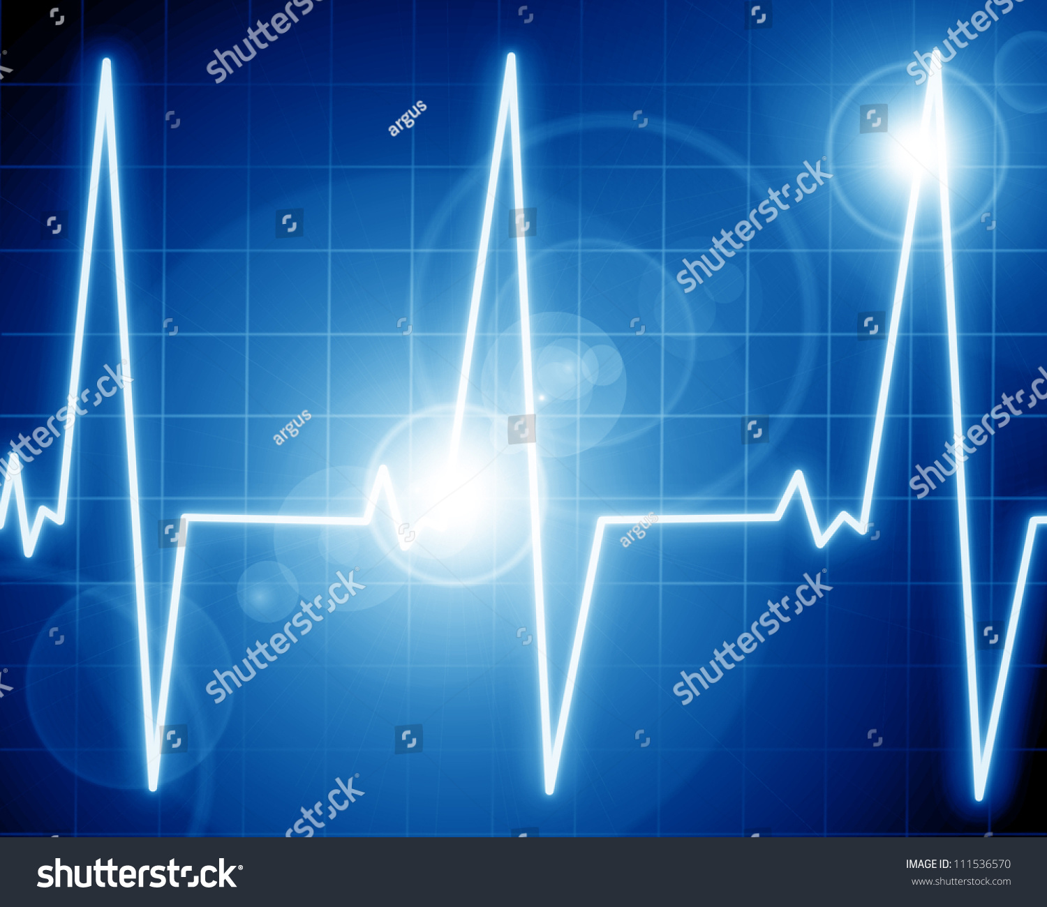 blue light blinking on heart monitor