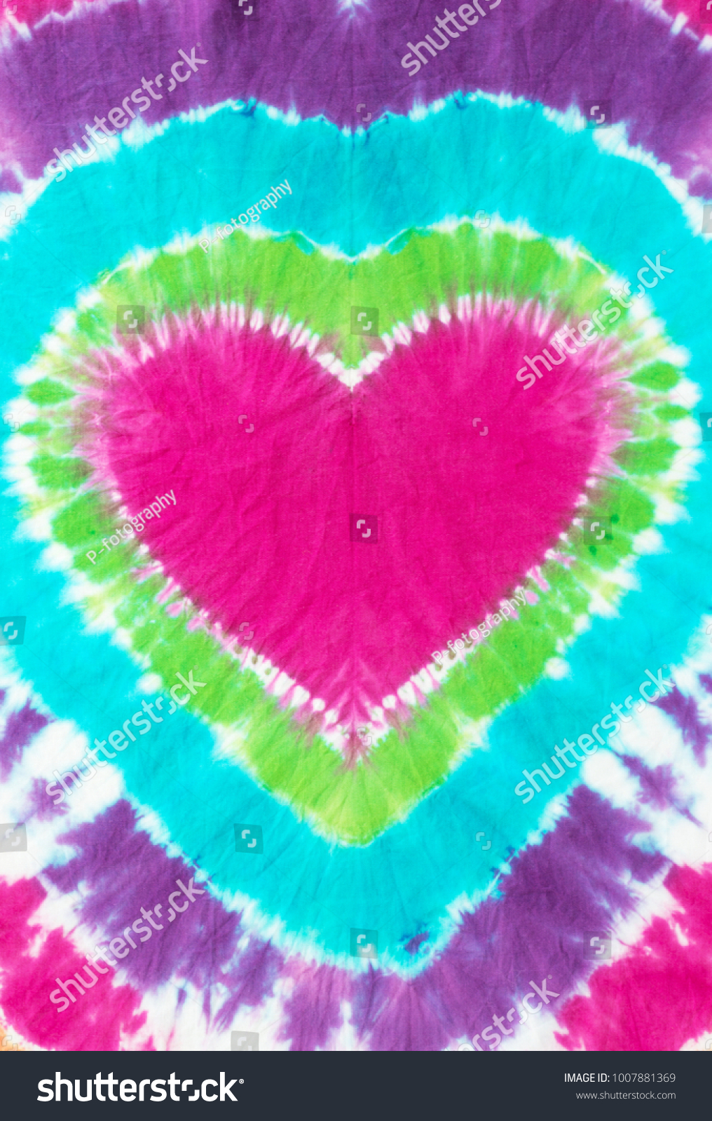 Heart Shape Tie Dye Pattern Background Stock Illustration 1007881369 ...