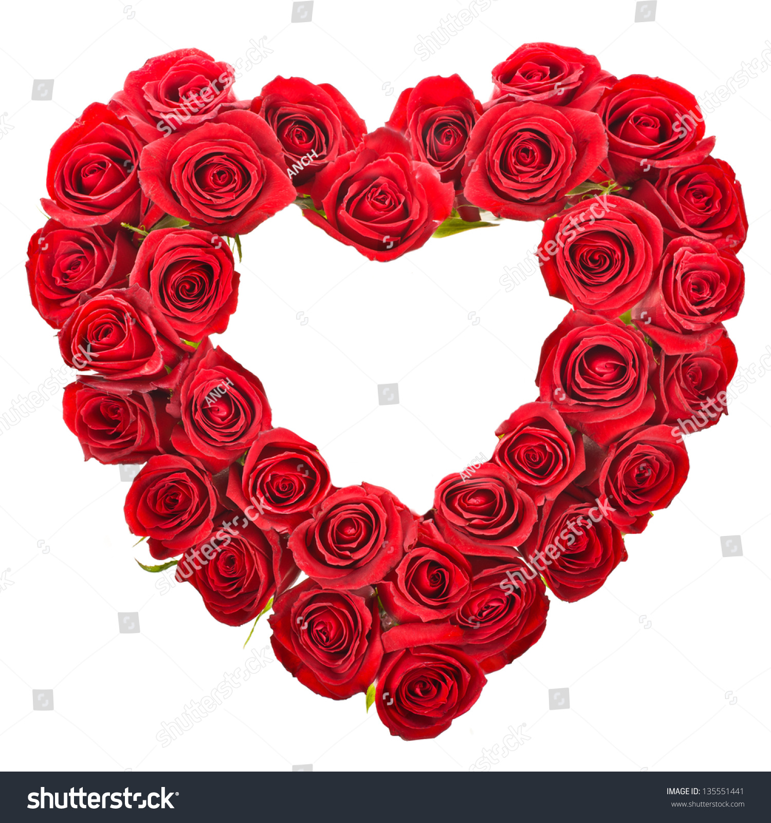 Heart Shaped Bouquet Red Roses Isolated Stock Photo 135551441 ...