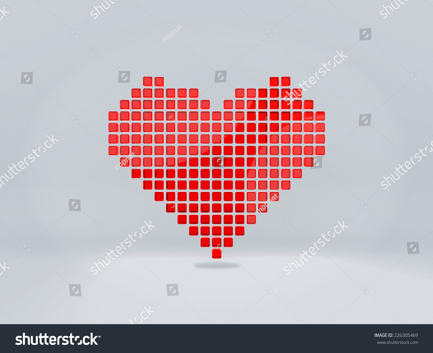 Heart Symbol 3d Pixels Stock Illustration 226305469 Shutterstock