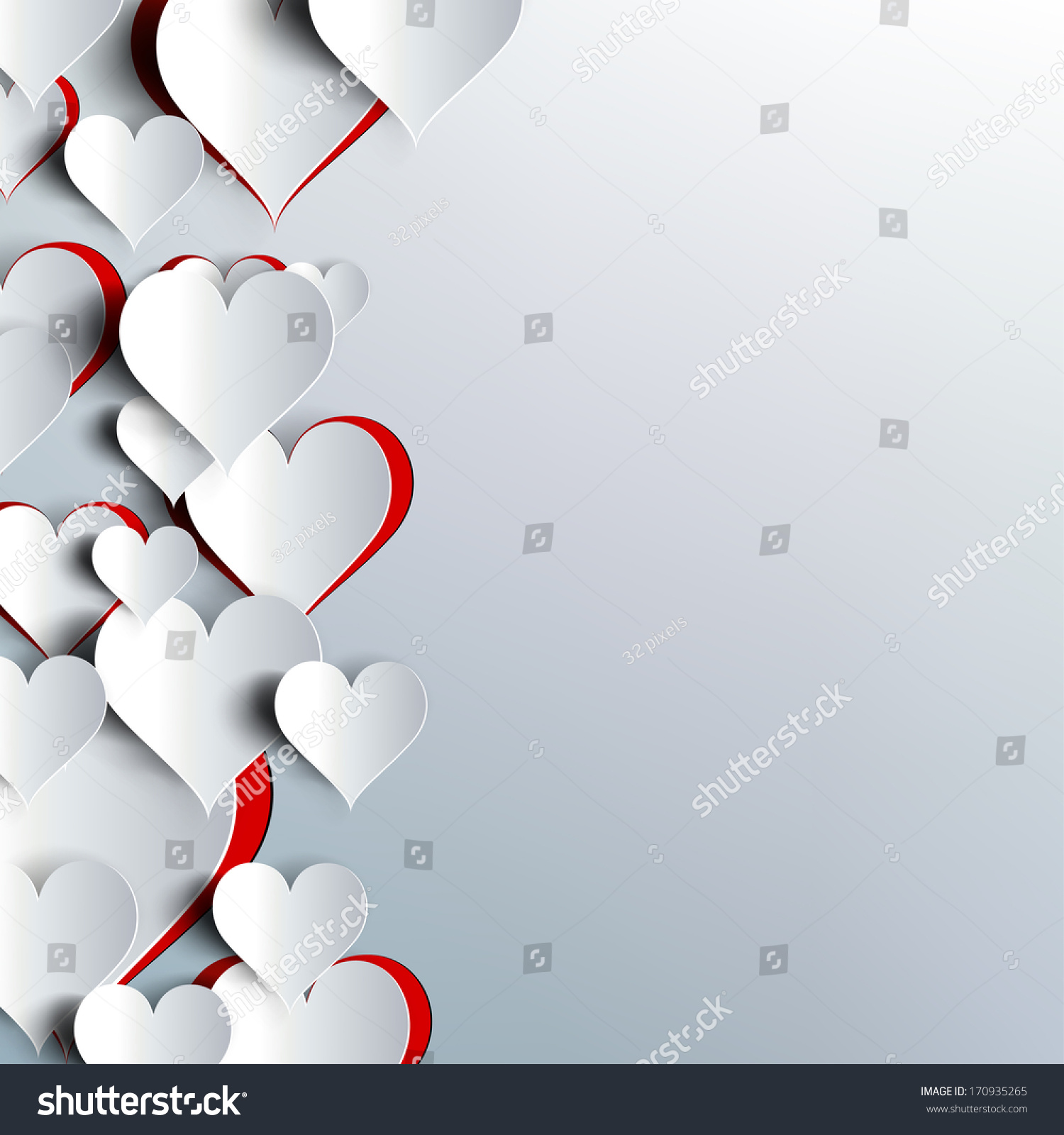 Hearts On Abstract Love Background My Stock Illustration 
