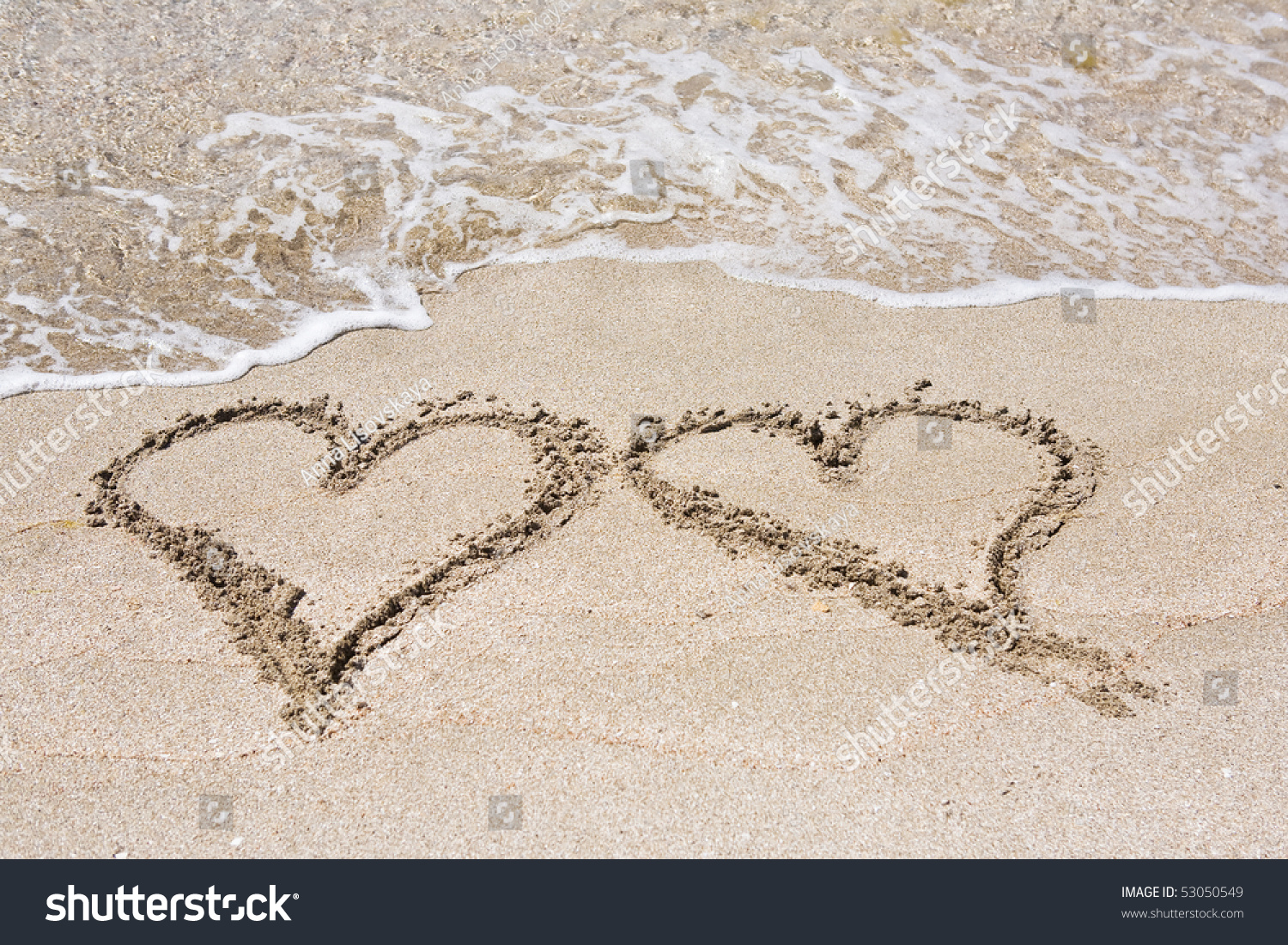 Hearts On The Sand Stock Photo 53050549 : Shutterstock