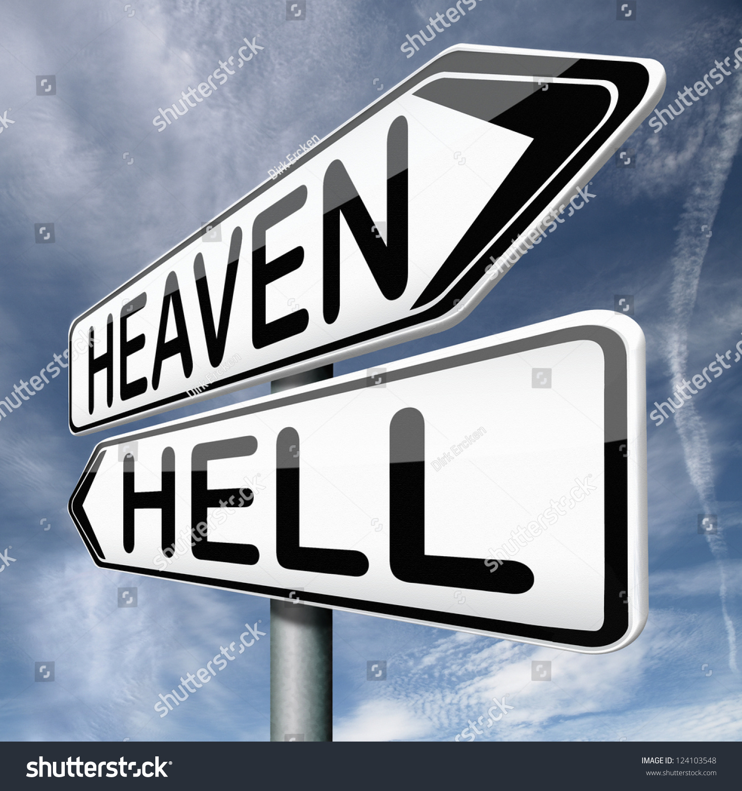 Heaven And Hell Devils And Angels Good Or Bad God Or Satan Road Sign ...