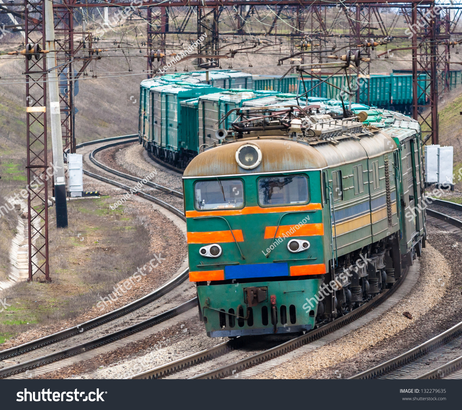 Heavy Electric Freight Train Ukraine Stock Photo 132279635 - Shutterstock