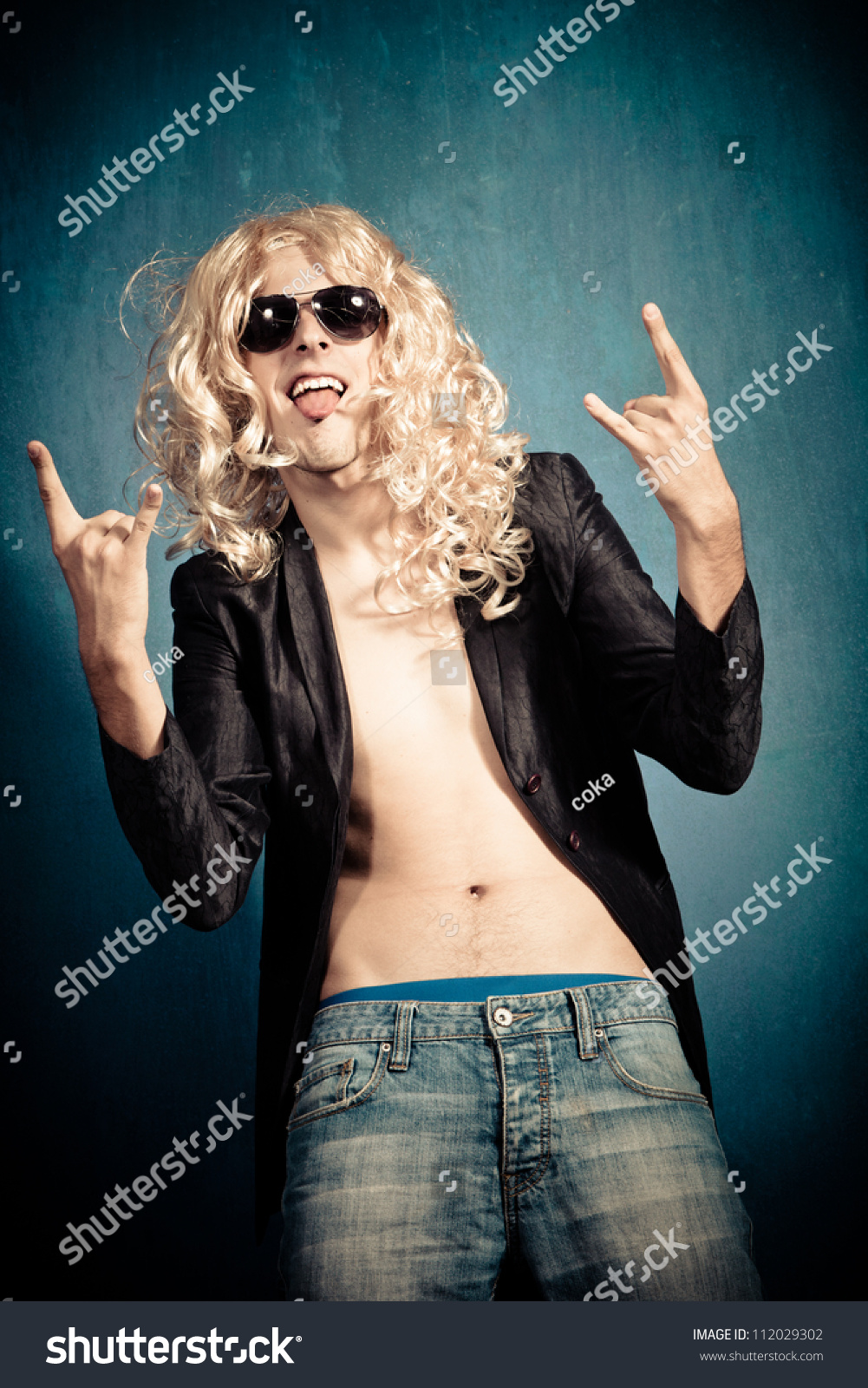 Heavy Metal Rock Star Man Long Stock Photo Edit Now 112029302