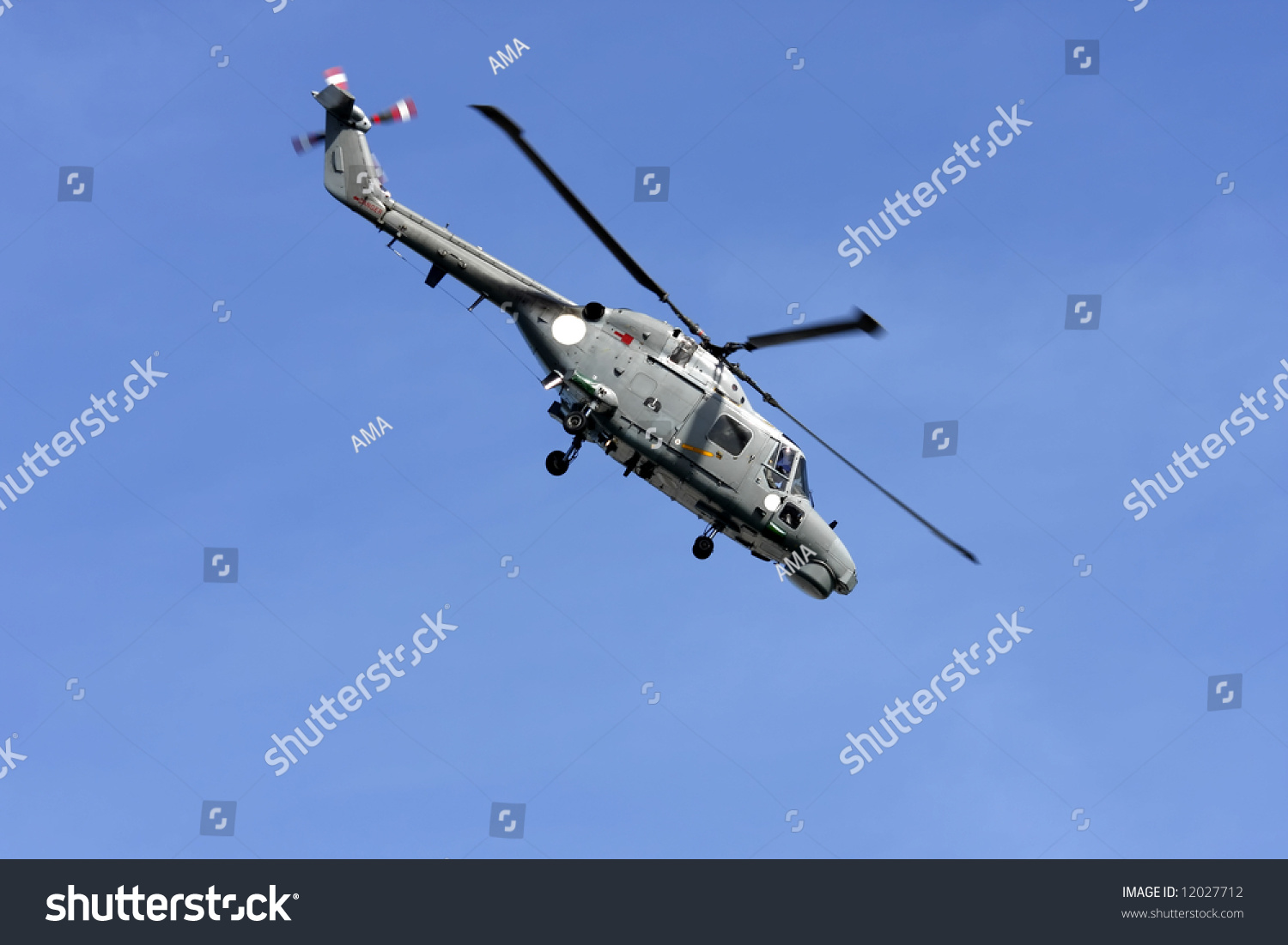 Helicopter In The Air, Moving Forward. Stock Photo 12027712 : Shutterstock