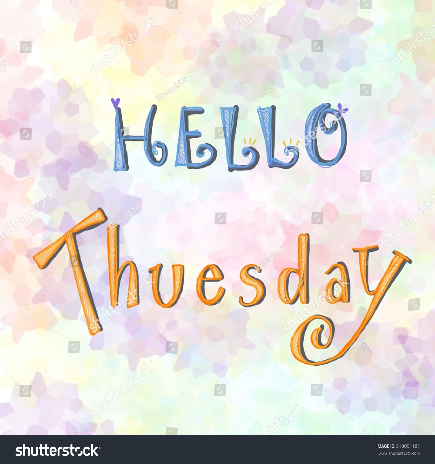 Hello Thuesday On Colourful Background Stock Illustration