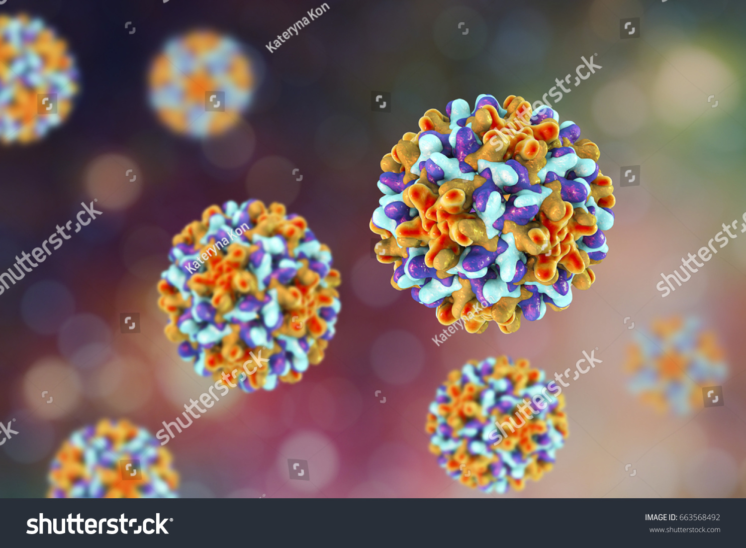 Hepatitis B Viruses On Colorful Background Stock Illustration 663568492 ...