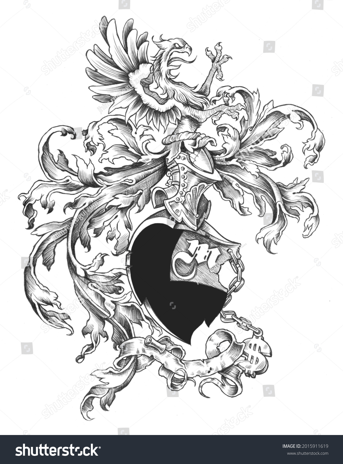Heraldic Hippogriff Acanthus Stock Illustration 2015911619 | Shutterstock
