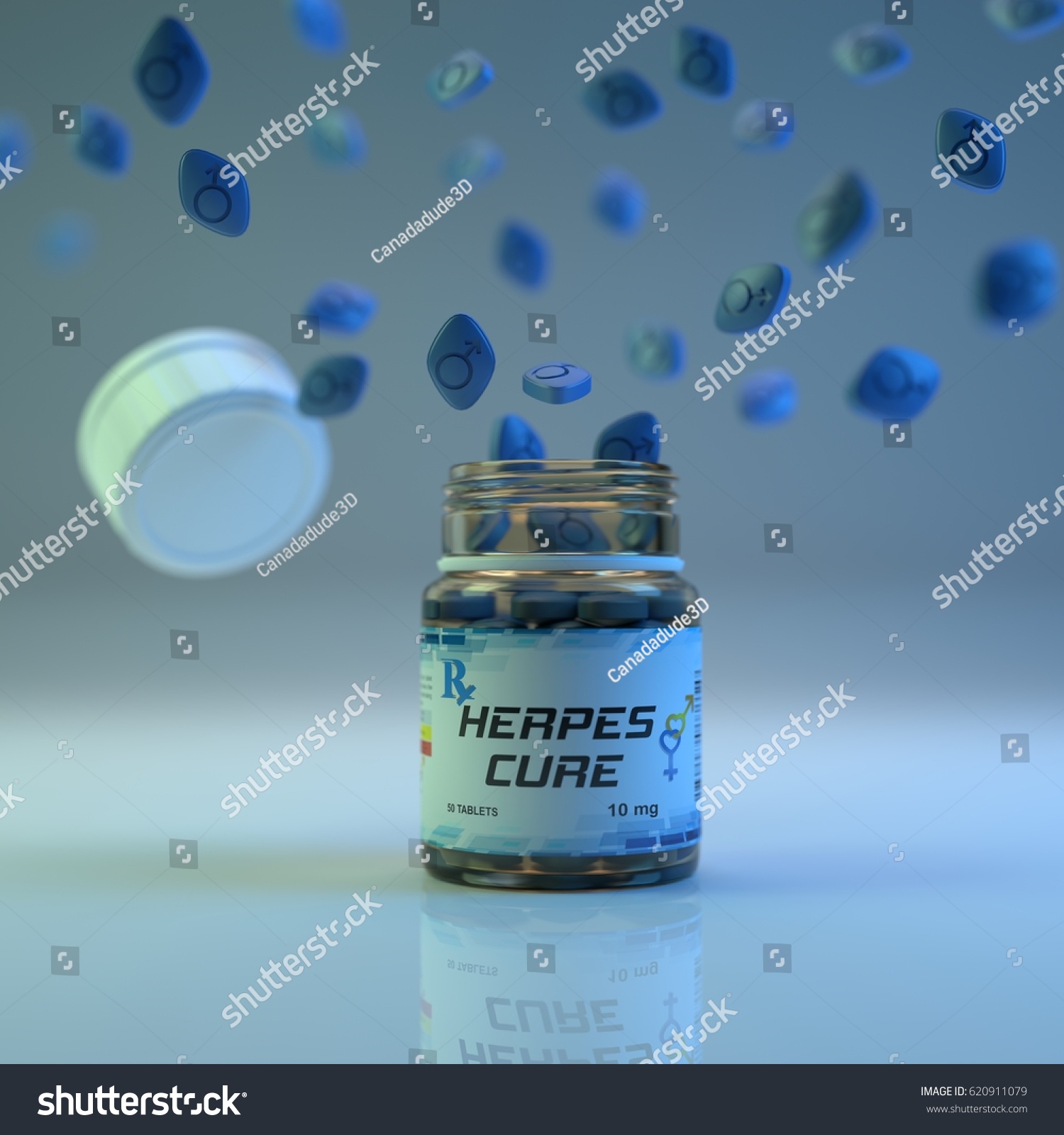 Herpes Cure 3d Illustration Stock Illustration 620911079