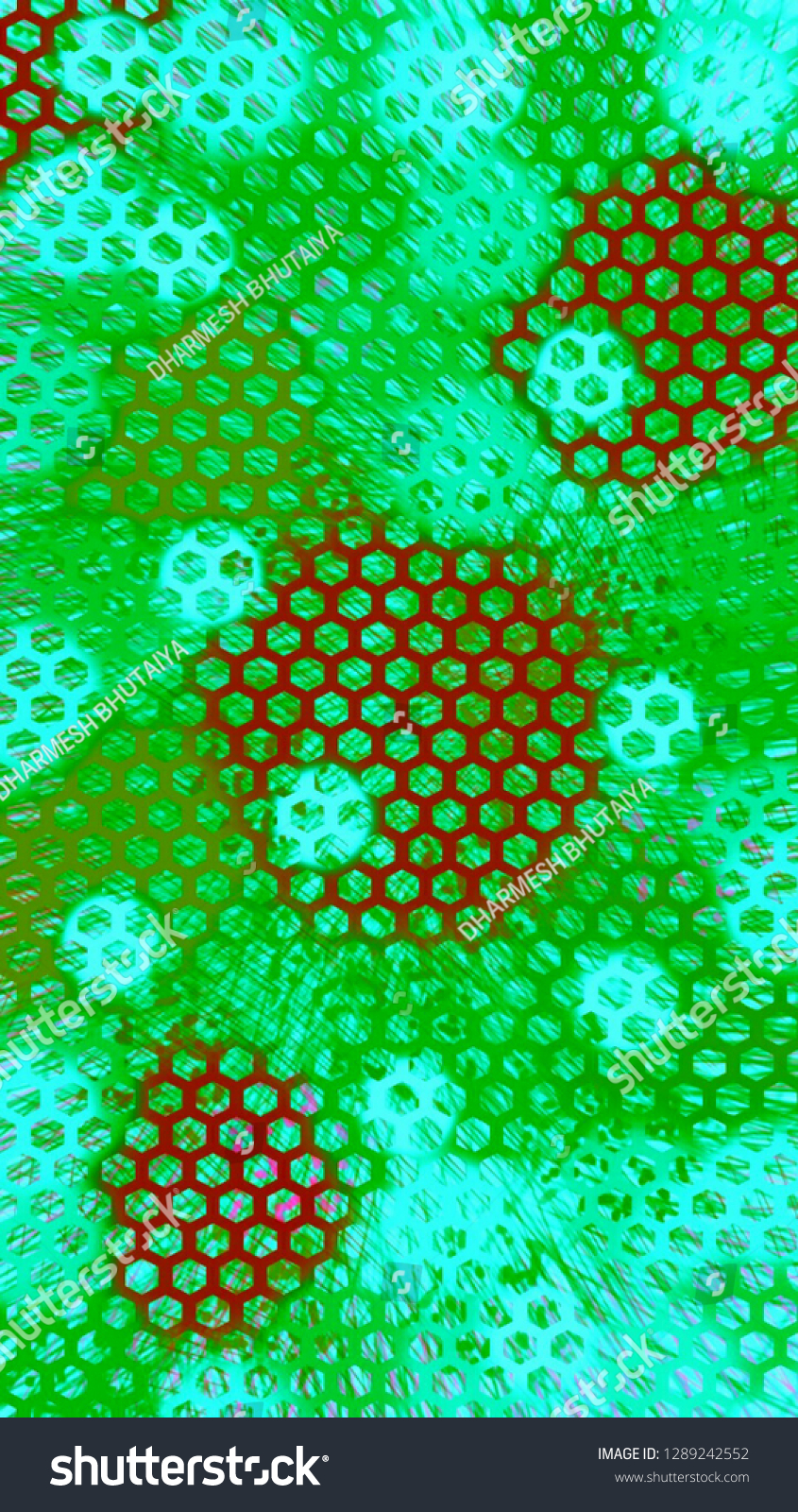 Hexagonal Net Hd Wallpaper Background Design Stock Illustration 1289242552